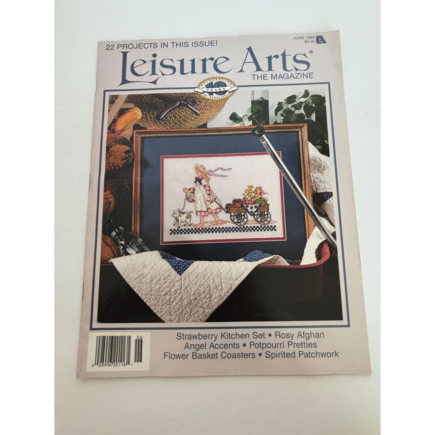 Leisure Arts The Magazine June 1996 Cross Stitch Craft Patterns Projects Cats