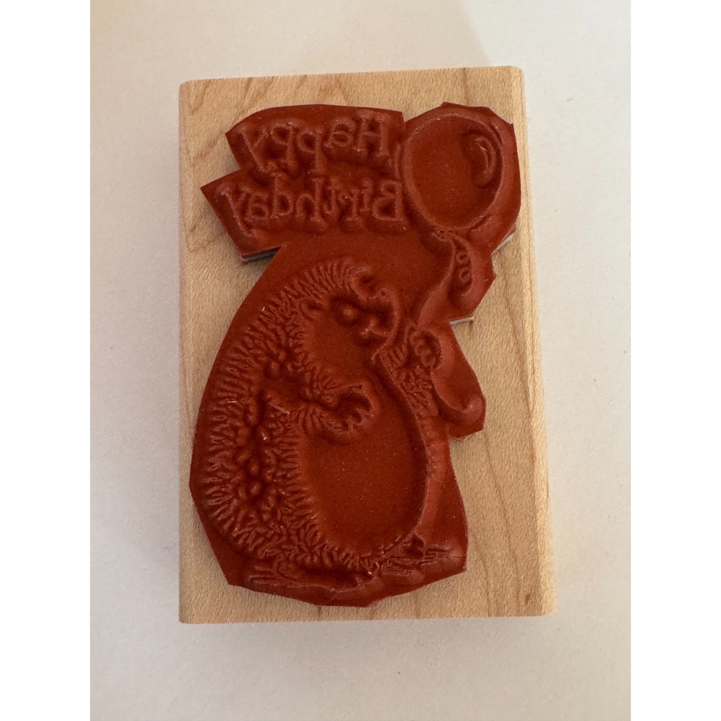 Stampin Up Rubber Stamp Hedgehog Happy Birthday Balloon Card Making Sentiment