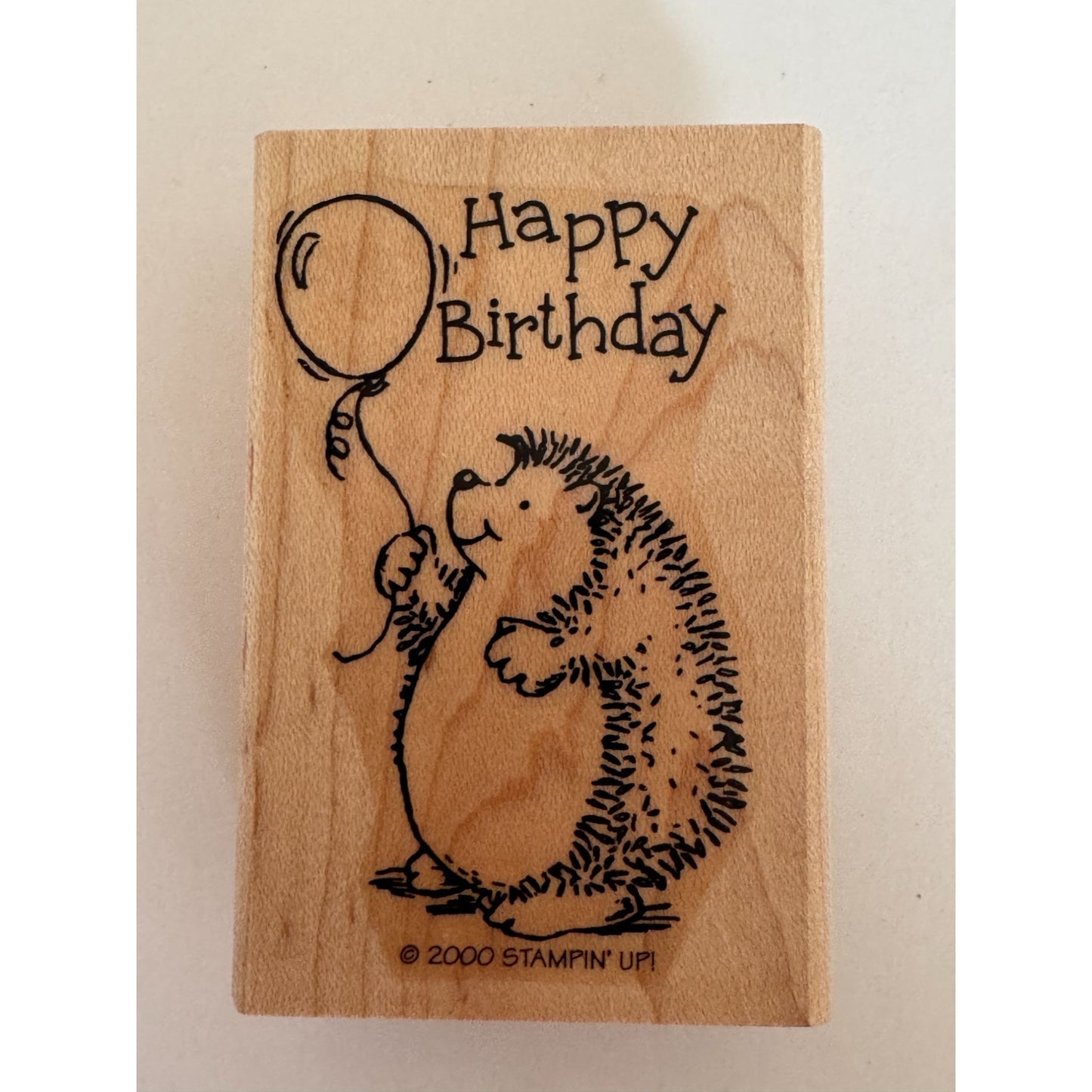 Stampin Up Rubber Stamp Hedgehog Happy Birthday Balloon Card Making Sentiment