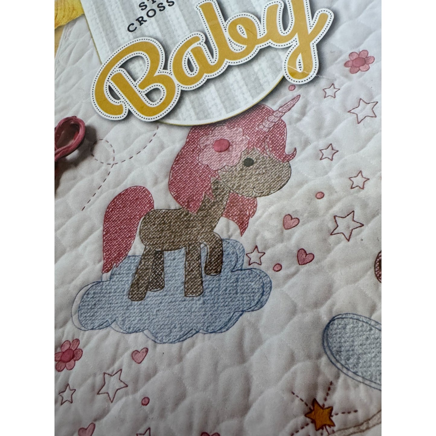 Bucilla Stamped Cross Stitch Baby Bedroom Decor Crib Cover Fairytale Princess