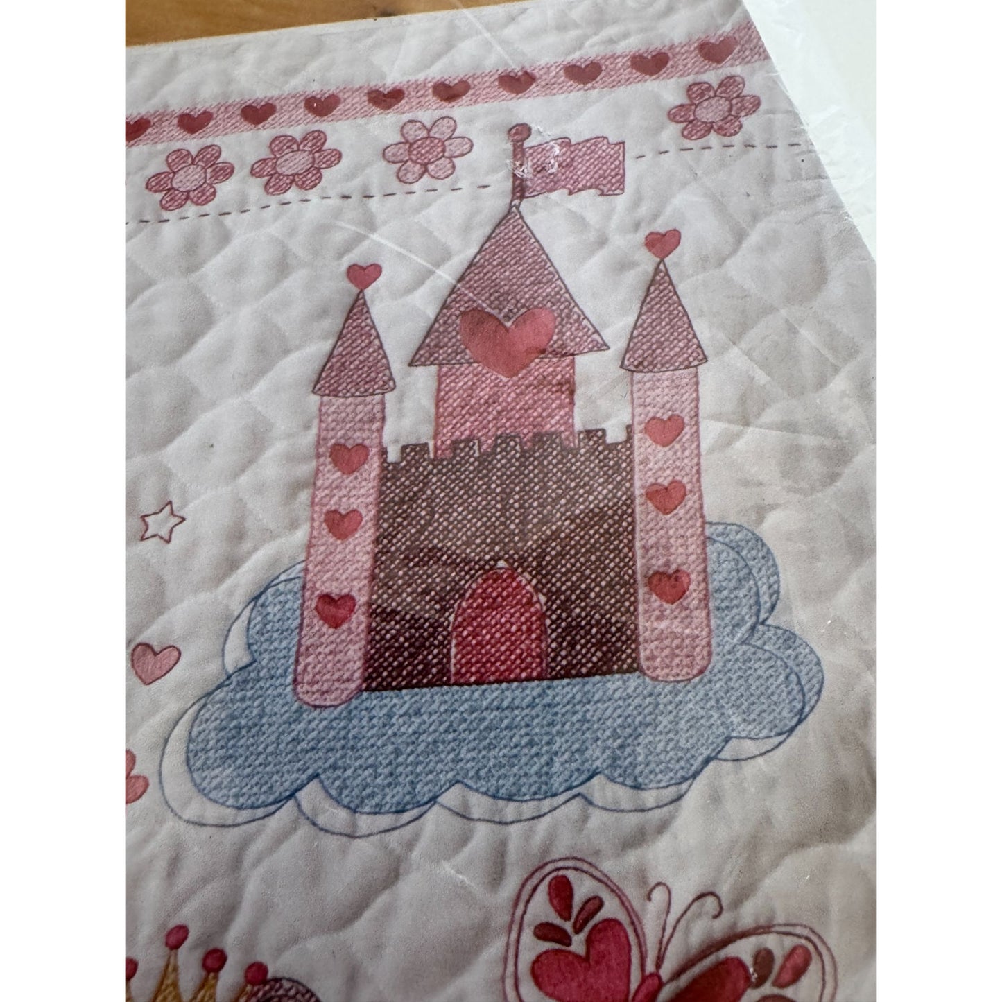 Bucilla Stamped Cross Stitch Baby Bedroom Decor Crib Cover Fairytale Princess