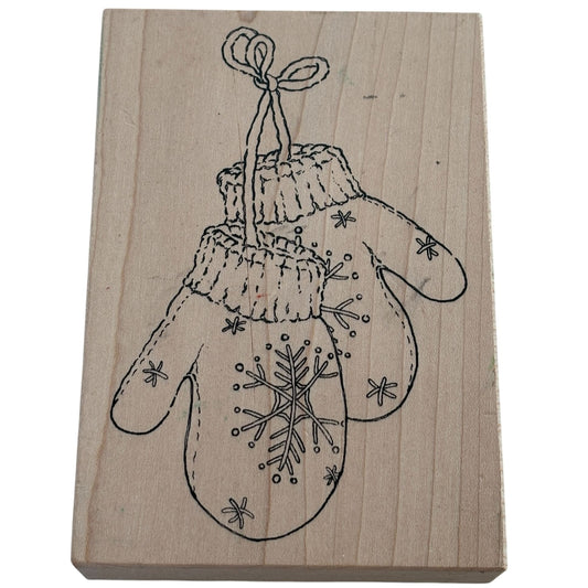 Stampa Rosa Rubber Stamp Snowflake Mittens Winter Holiday Christmas Card Making