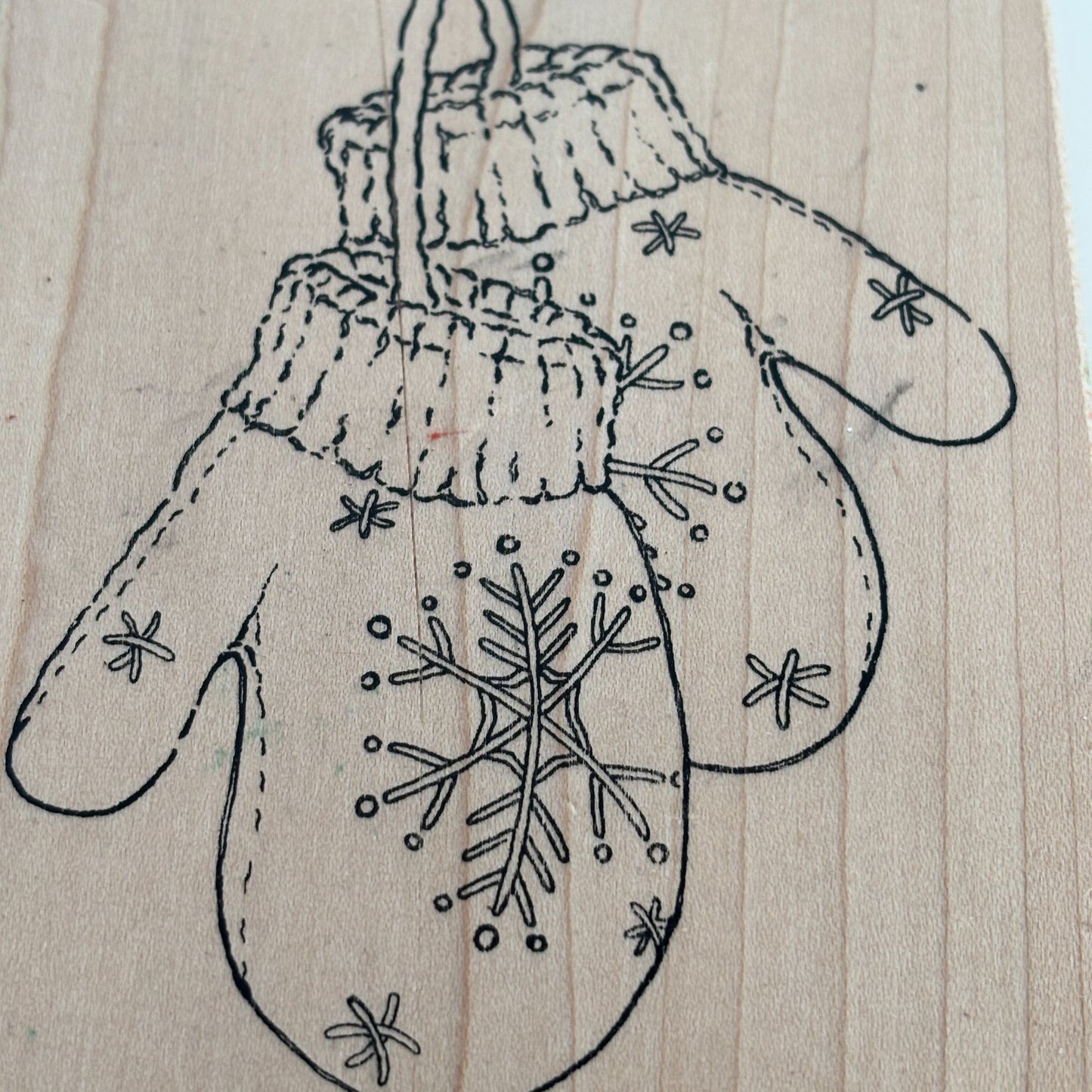 Stampa Rosa Rubber Stamp Snowflake Mittens Winter Holiday Christmas Card Making