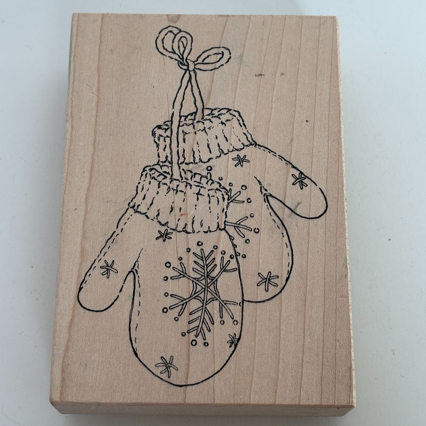 Stampa Rosa Rubber Stamp Snowflake Mittens Winter Holiday Christmas Card Making
