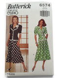 Butterick Sewing Pattern 6574 Work Outfit Minimalist Split Skirt 90s 12 14 16 UC