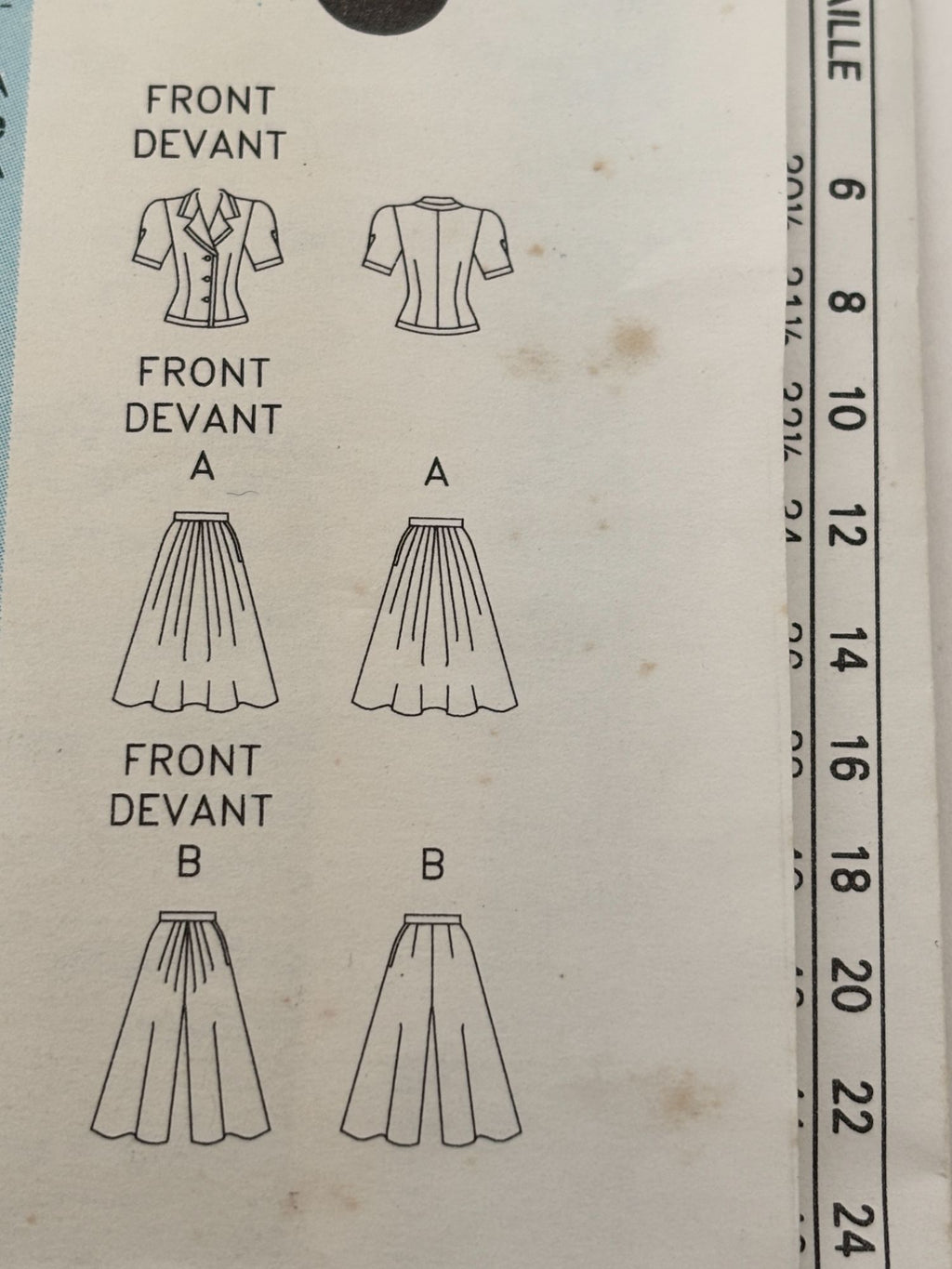 Butterick Sewing Pattern 6574 Work Outfit Minimalist Split Skirt 90s 12 14 16 UC