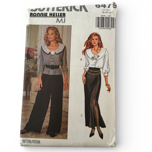 Butterick Sewing Pattern 6479: Misses' Blouse, Skirt, Pants and Belt