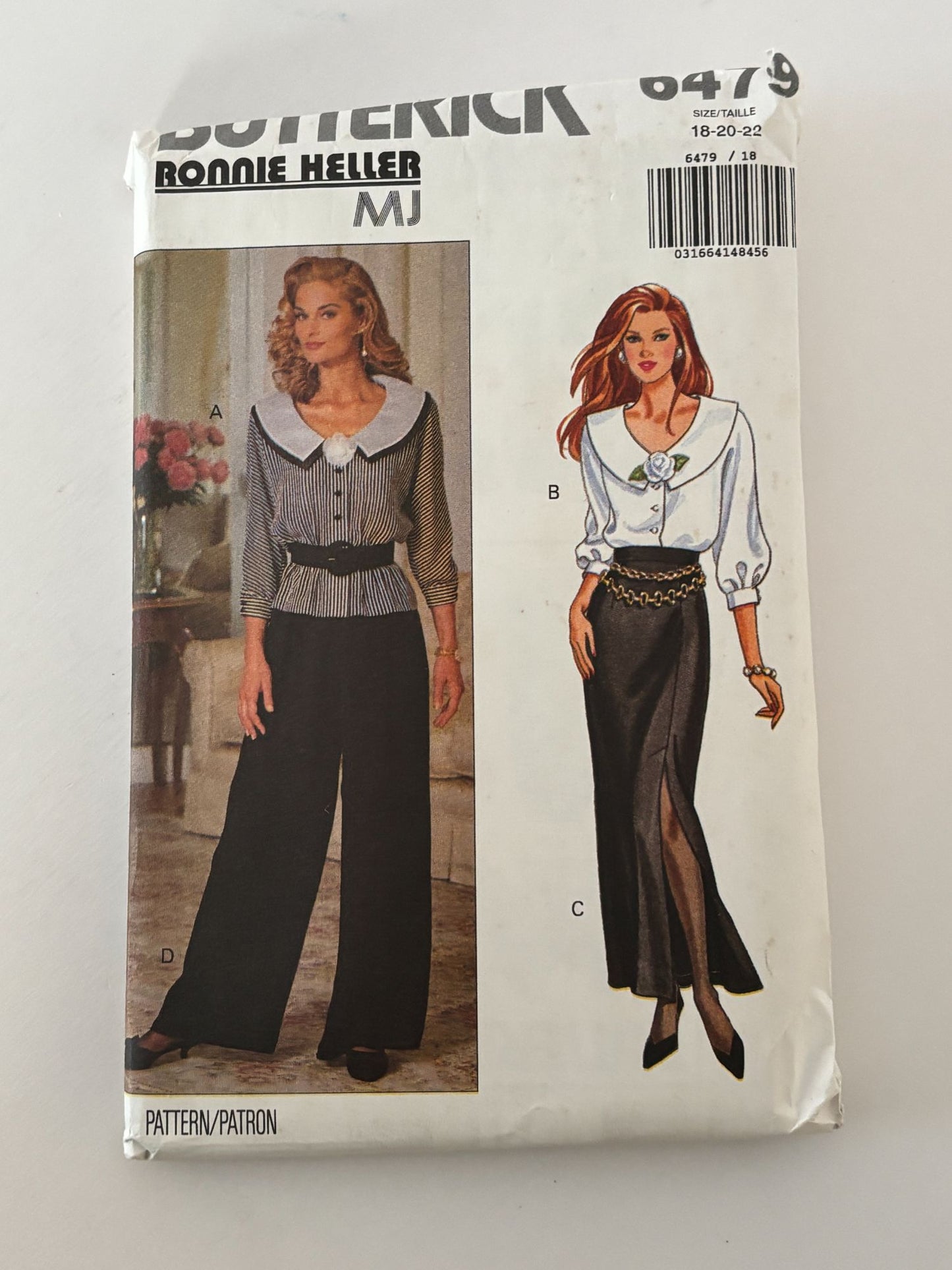 Butterick Sewing Pattern 6479: Misses' Blouse, Skirt, Pants and Belt
