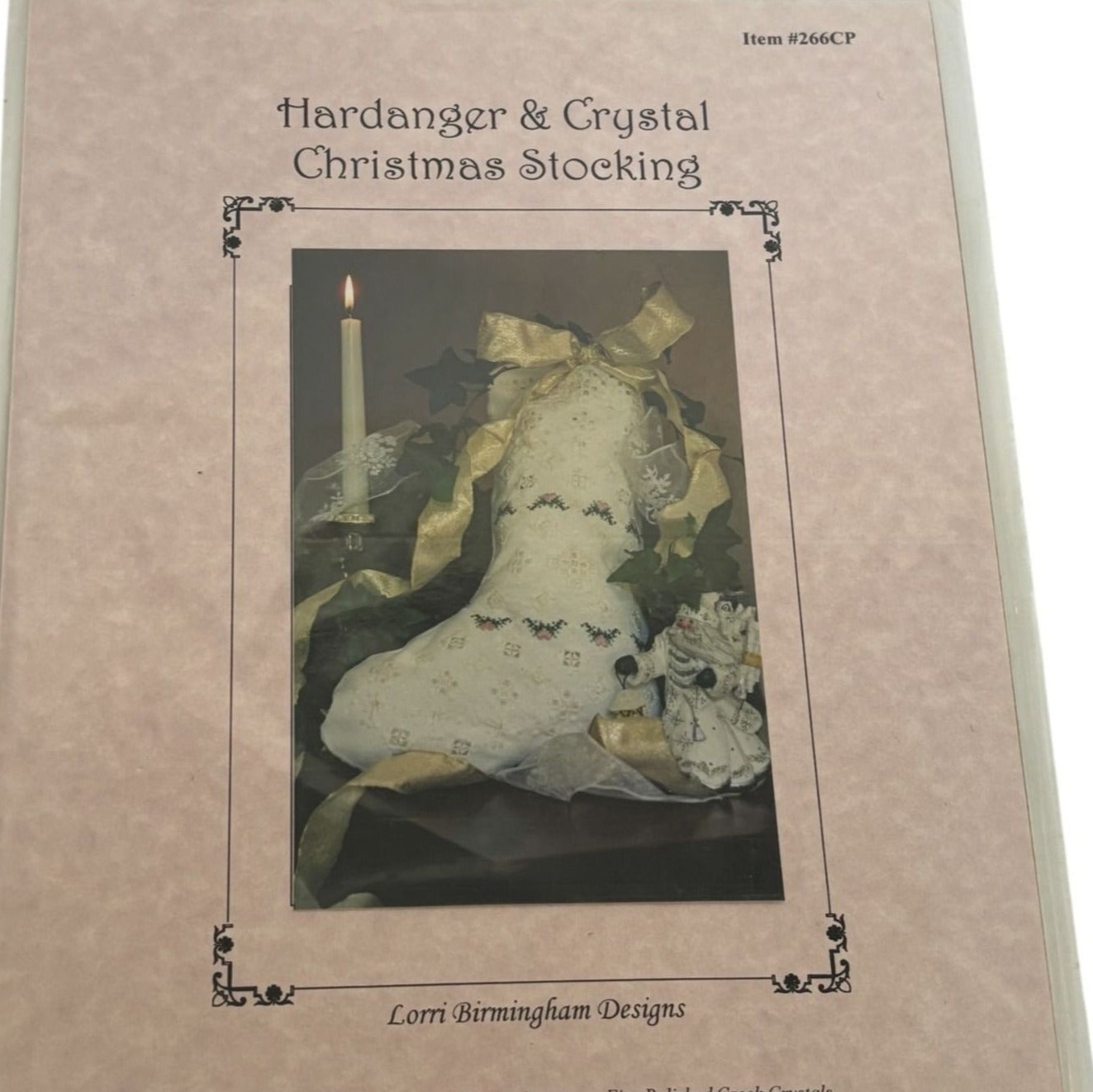 Hardanger and Crystal Christmas Stocking Pattern Embroidery Needlework Holiday Heirloom Project Chart Czech