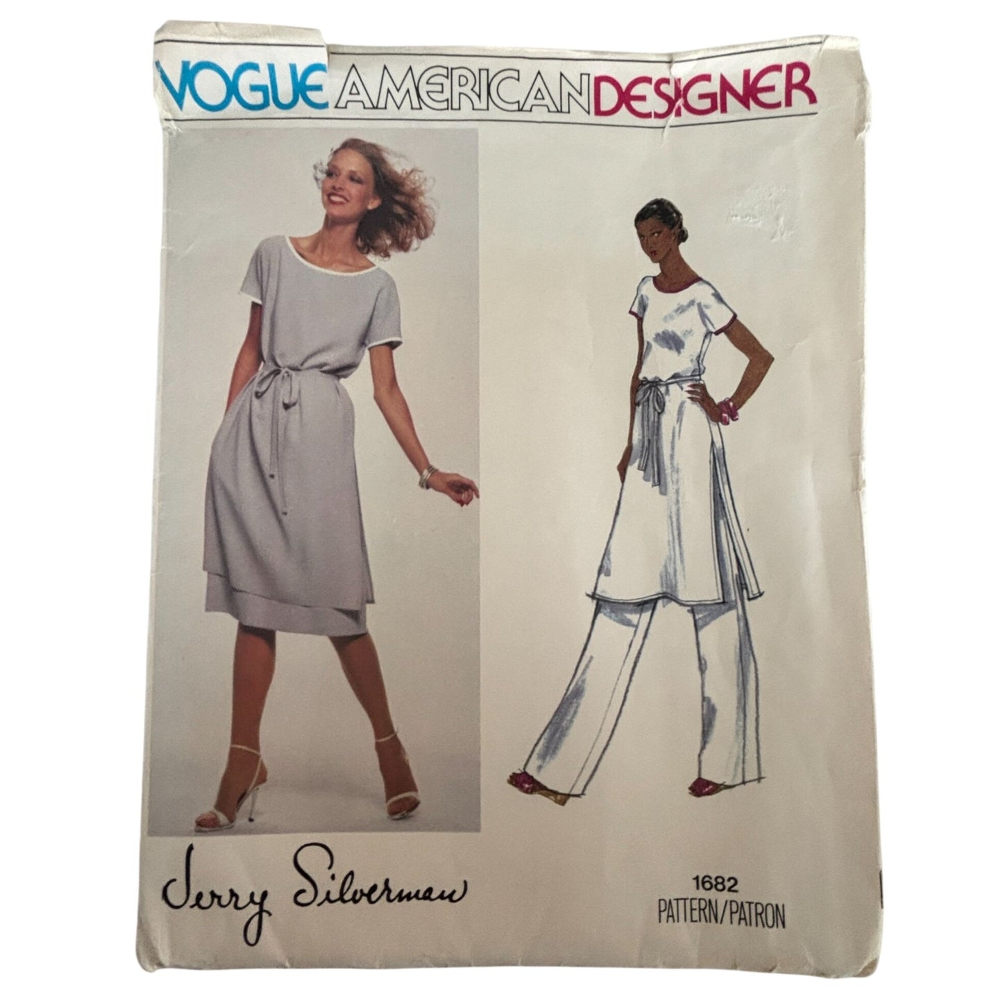 Vogue Sewing Pattern 1682 Designer Jerry Silverman Tunic Skirt Pants 1970s 12 Uncut Vintage