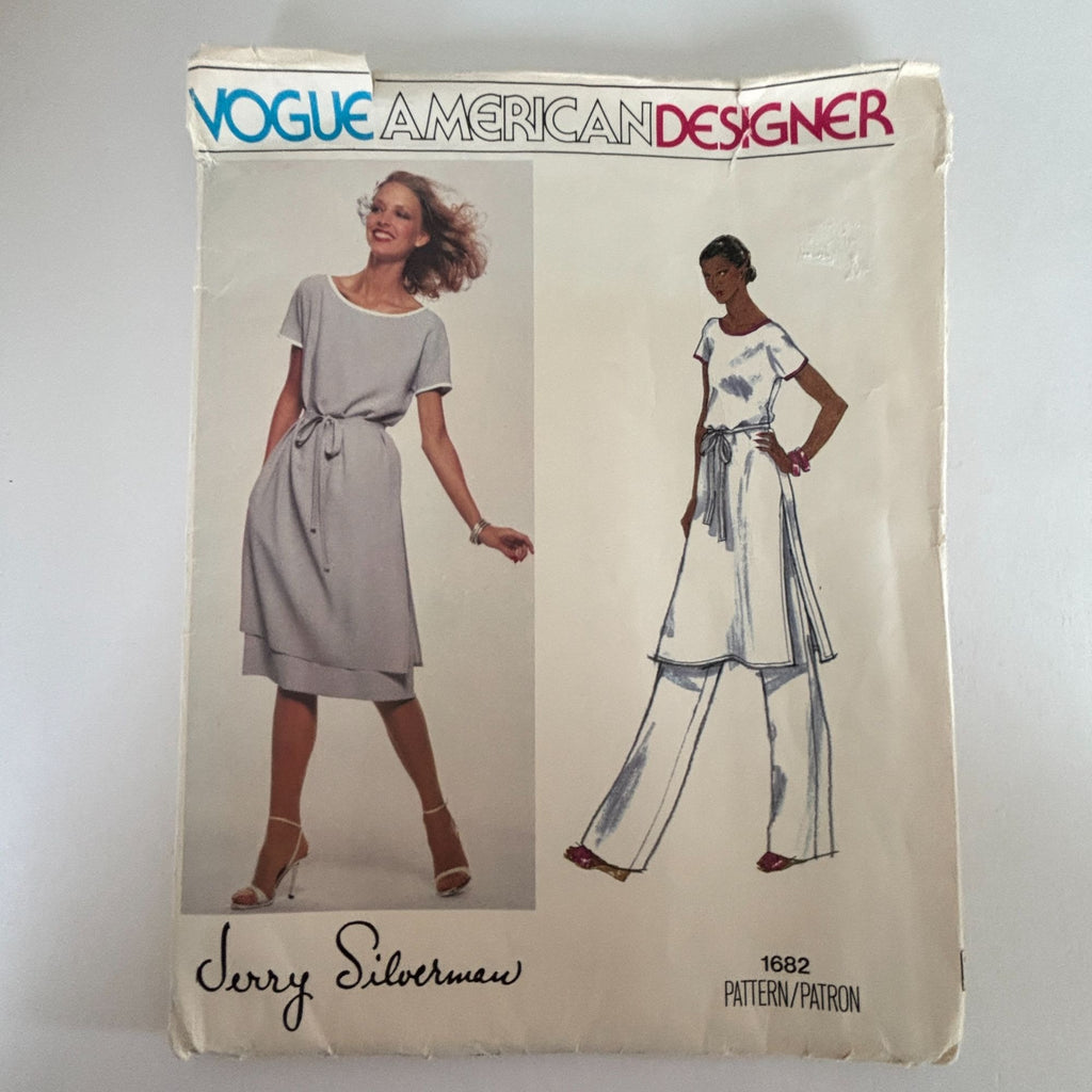 Vogue Sewing Pattern 1682 Designer Jerry Silverman Tunic Skirt Pants 1970s 12 Uncut Vintage