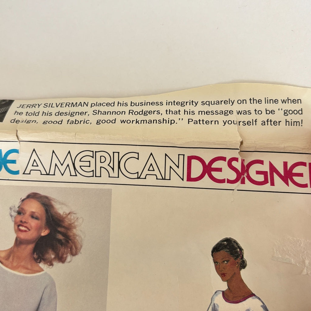 Vogue Sewing Pattern 1682 Designer Jerry Silverman Tunic Skirt Pants 1970s 12 Uncut Vintage