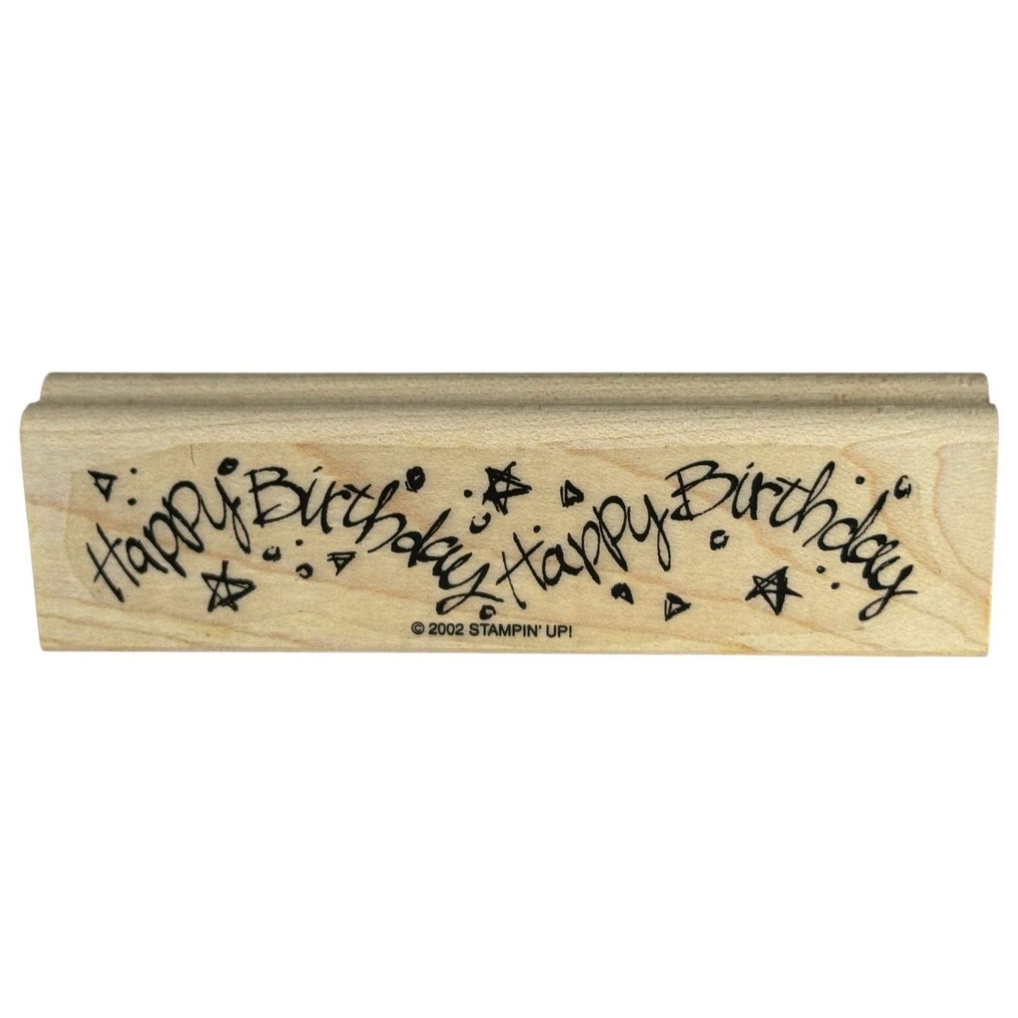 Stampin Up Rubber Stamp Happy Birthday Card Making Words Sentiment Party Wooden