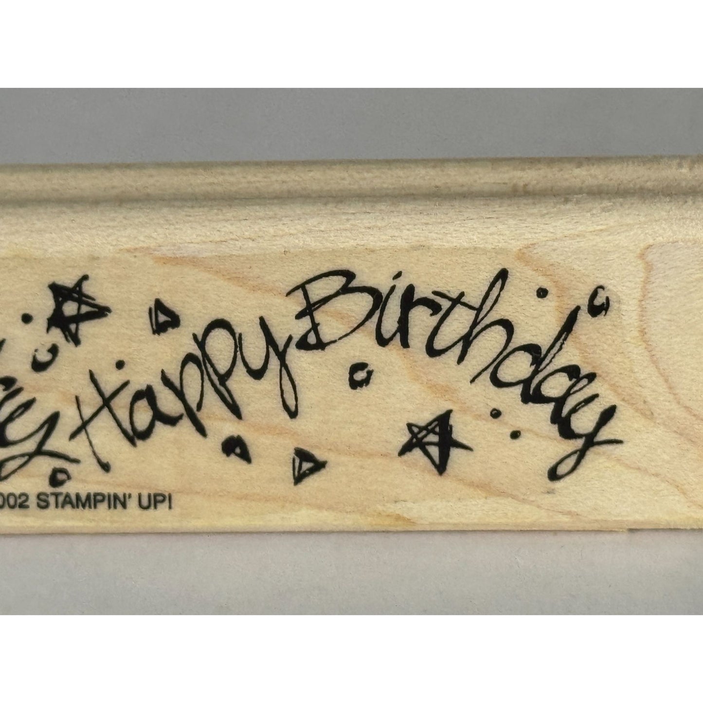Stampin Up Rubber Stamp Happy Birthday Card Making Words Sentiment Party Wooden
