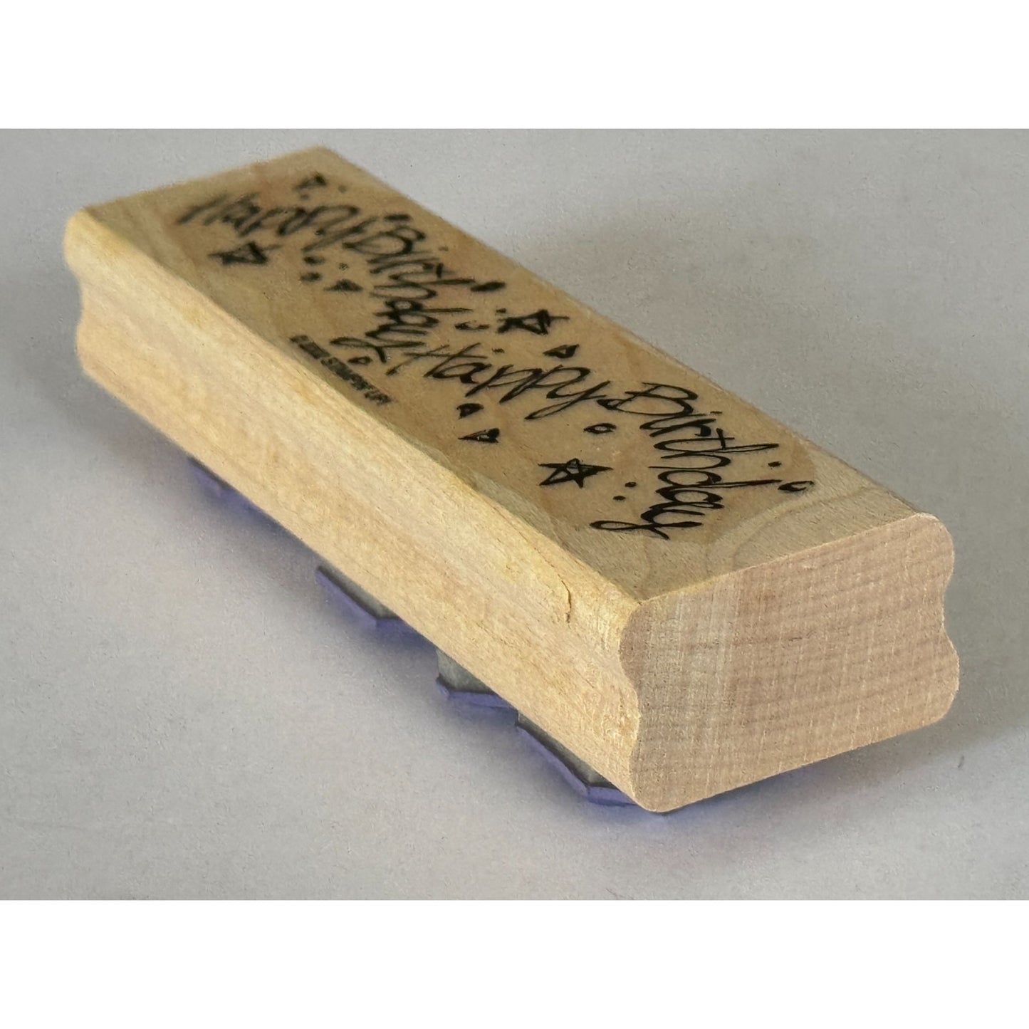 Stampin Up Rubber Stamp Happy Birthday Card Making Words Sentiment Party Wooden