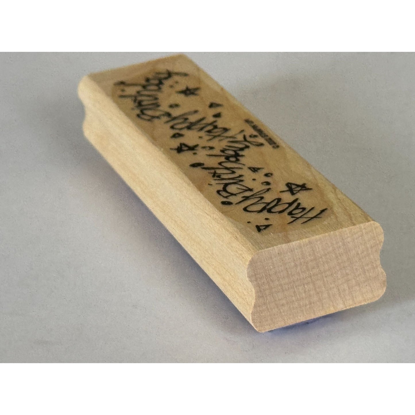 Stampin Up Rubber Stamp Happy Birthday Card Making Words Sentiment Party Wooden