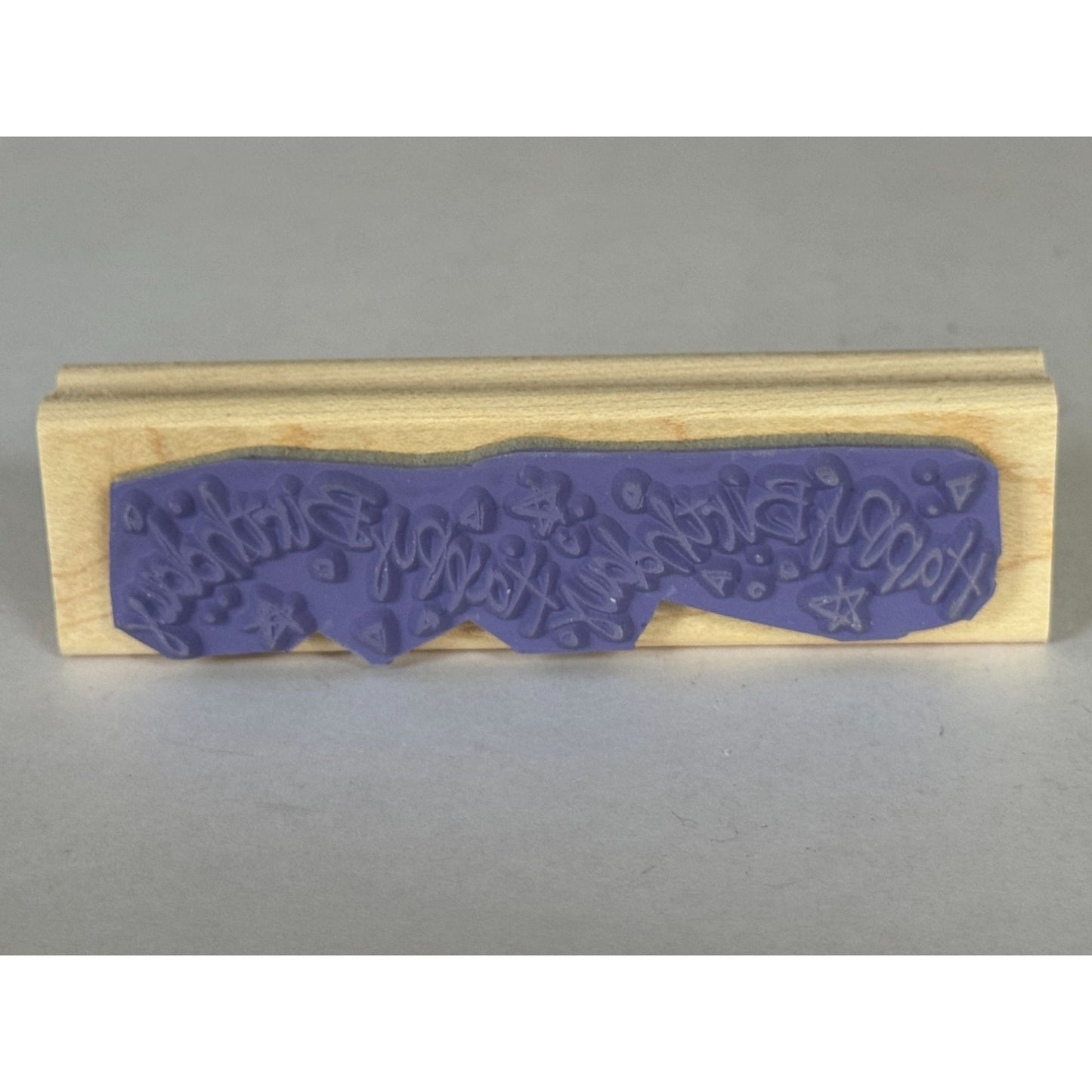 Stampin Up Rubber Stamp Happy Birthday Card Making Words Sentiment Party Wooden