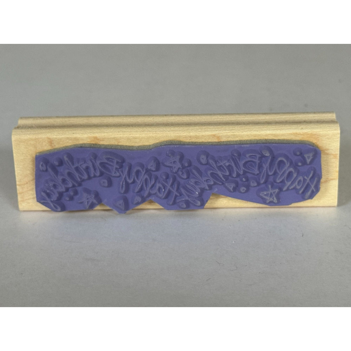 Stampin Up Rubber Stamp Happy Birthday Card Making Words Sentiment Party Wooden