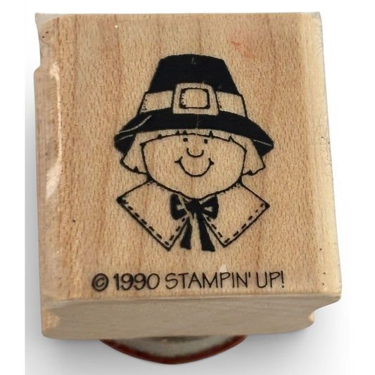 Stampin Up Rubber Stamp Pilgrim Thanksgiving Card Making Scrapbook Craft Fall