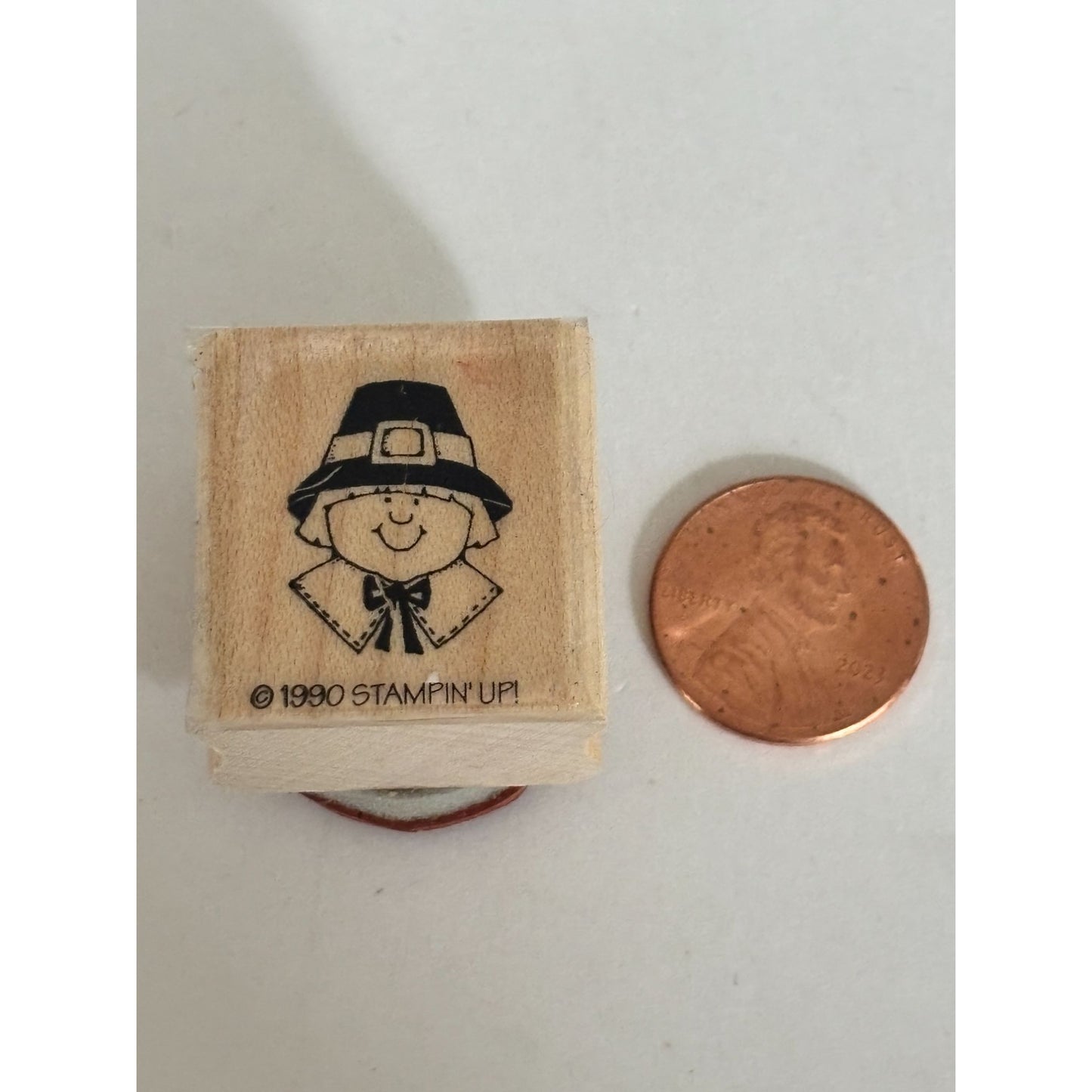 Stampin Up Rubber Stamp Pilgrim Thanksgiving Card Making Scrapbook Craft Fall