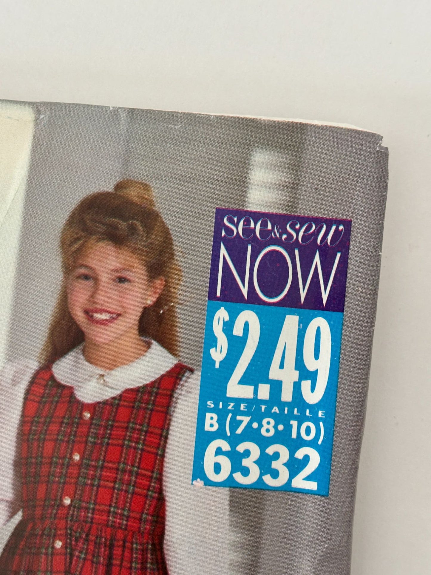 Butterick Sewing Pattern 6332 Girls Jumper Blouse Shirt Modest 90s Easy 7-10 UC