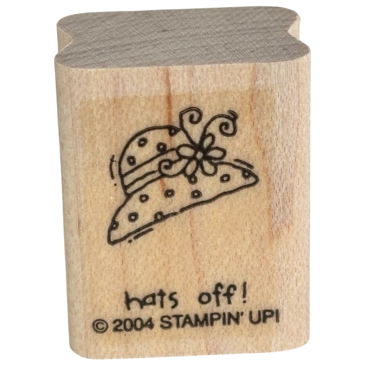 Stampin Up Rubber Stamp Hats Off Hat Fashion Mini Small Wood Mounted Cardmaking Congratulations