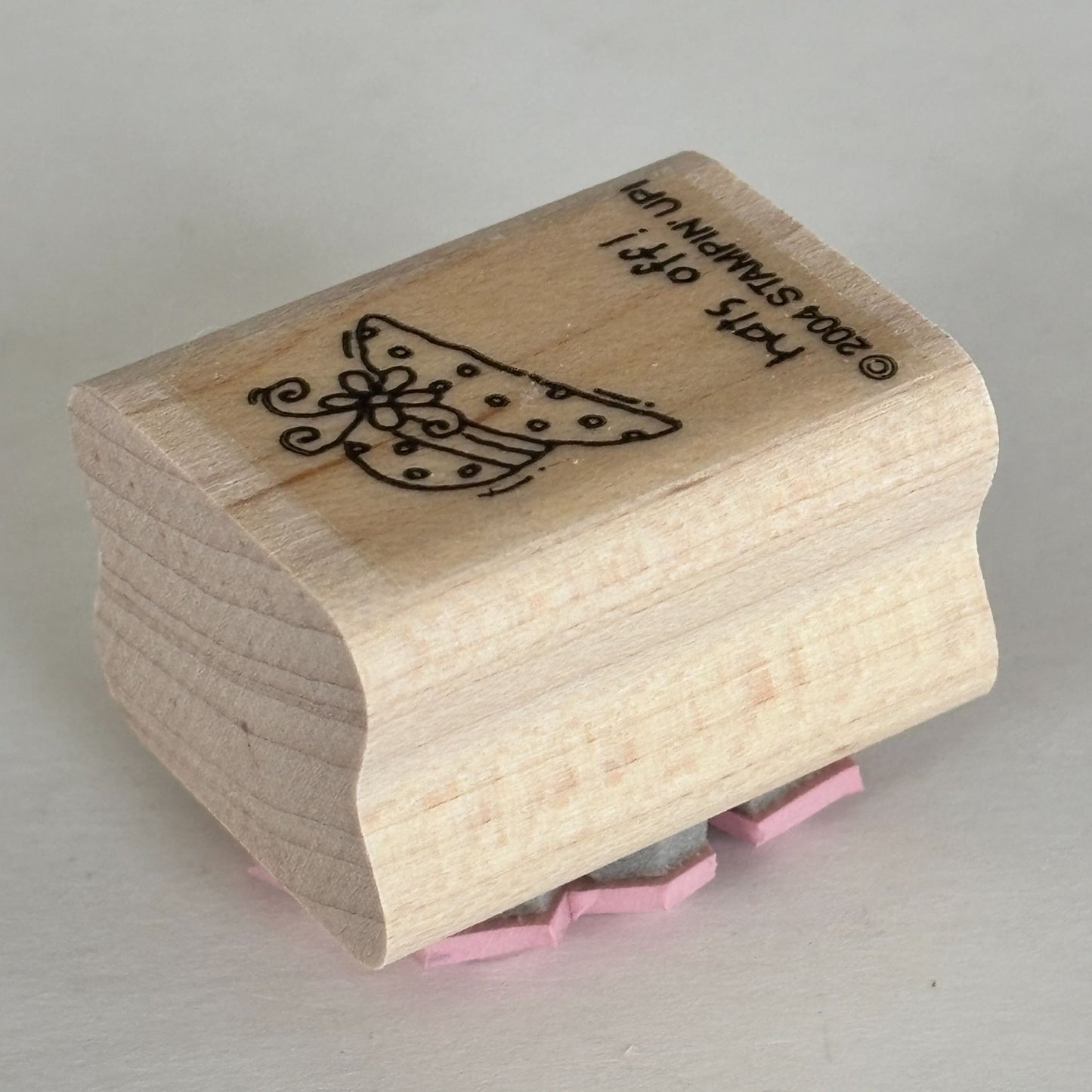 Stampin Up Rubber Stamp Hats Off Hat Fashion Mini Small Wood Mounted Cardmaking Congratulations