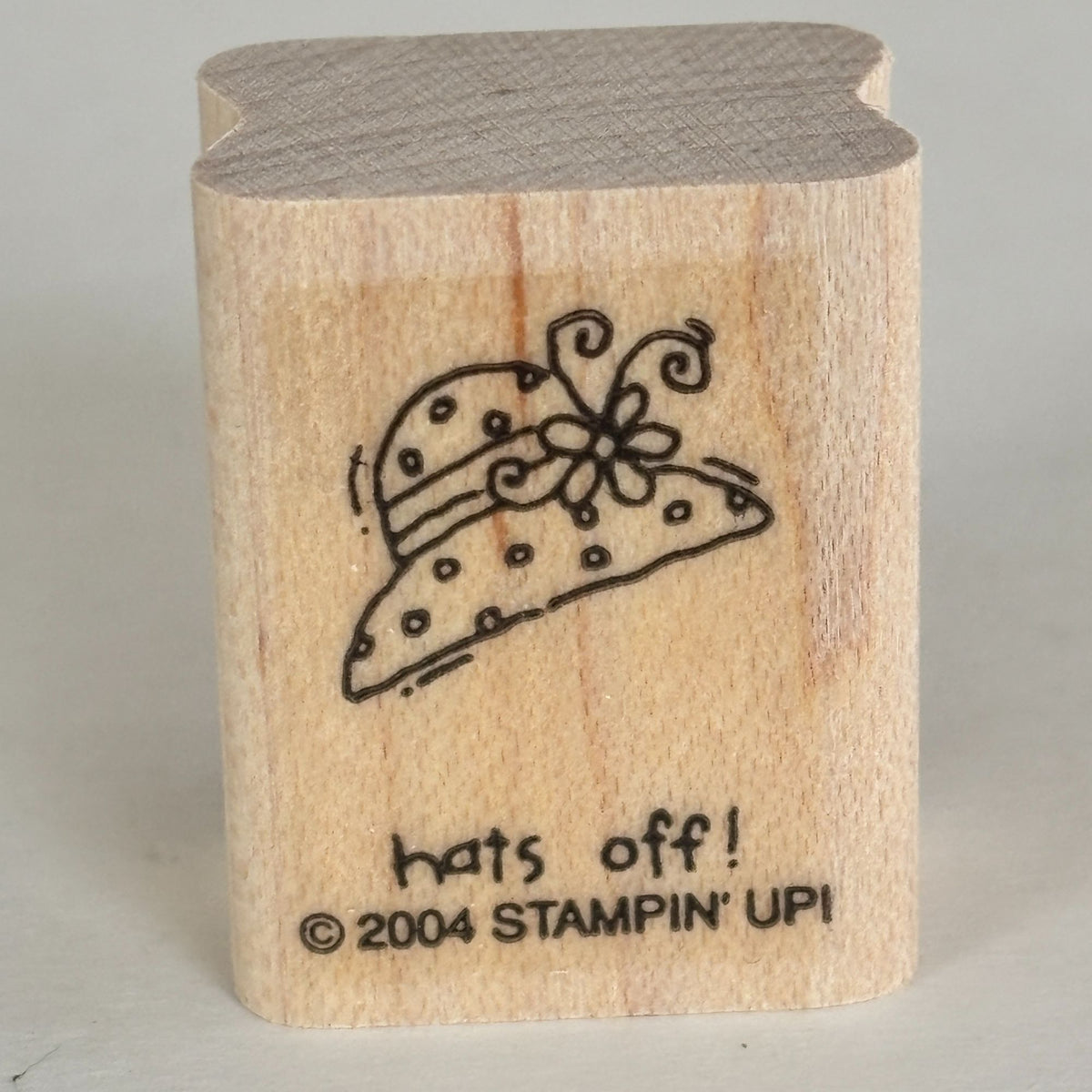 Stampin Up Rubber Stamp Hats Off Hat Fashion Mini Small Wood Mounted Cardmaking Congratulations