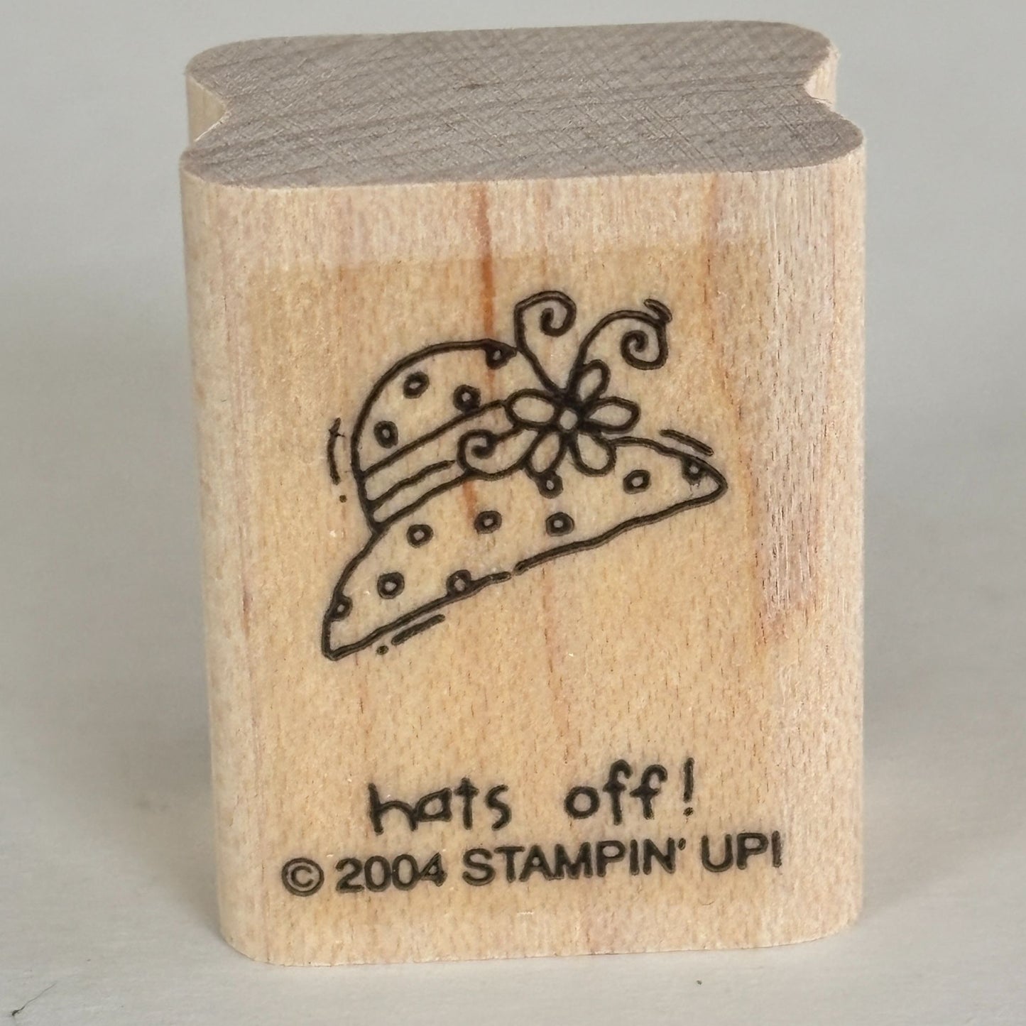 Stampin Up Rubber Stamp Hats Off Hat Fashion Mini Small Wood Mounted Cardmaking Congratulations