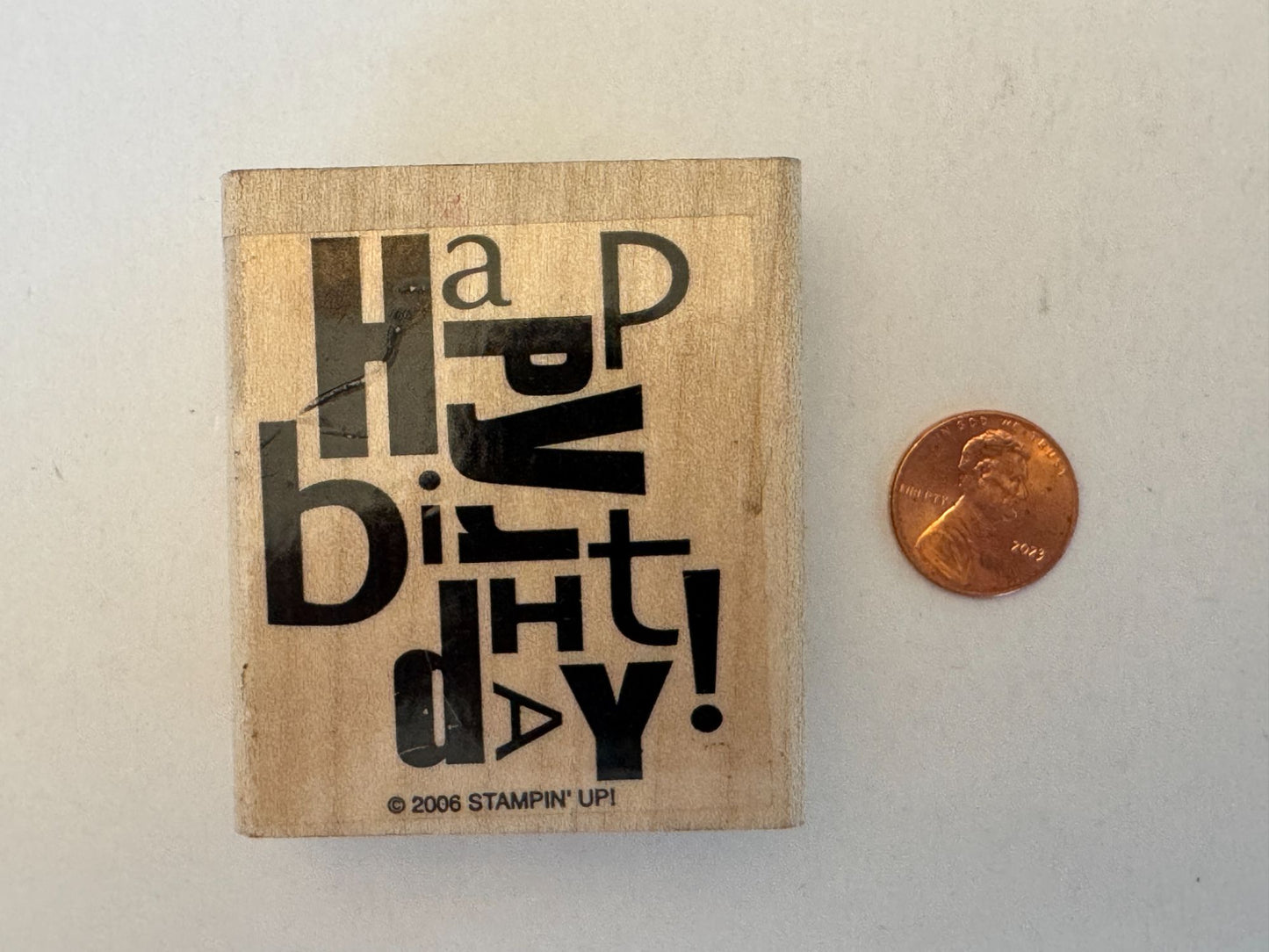 Stampin Up Rubber Stamp Happy Birthday Scramble Words Card Making Crafting Tool