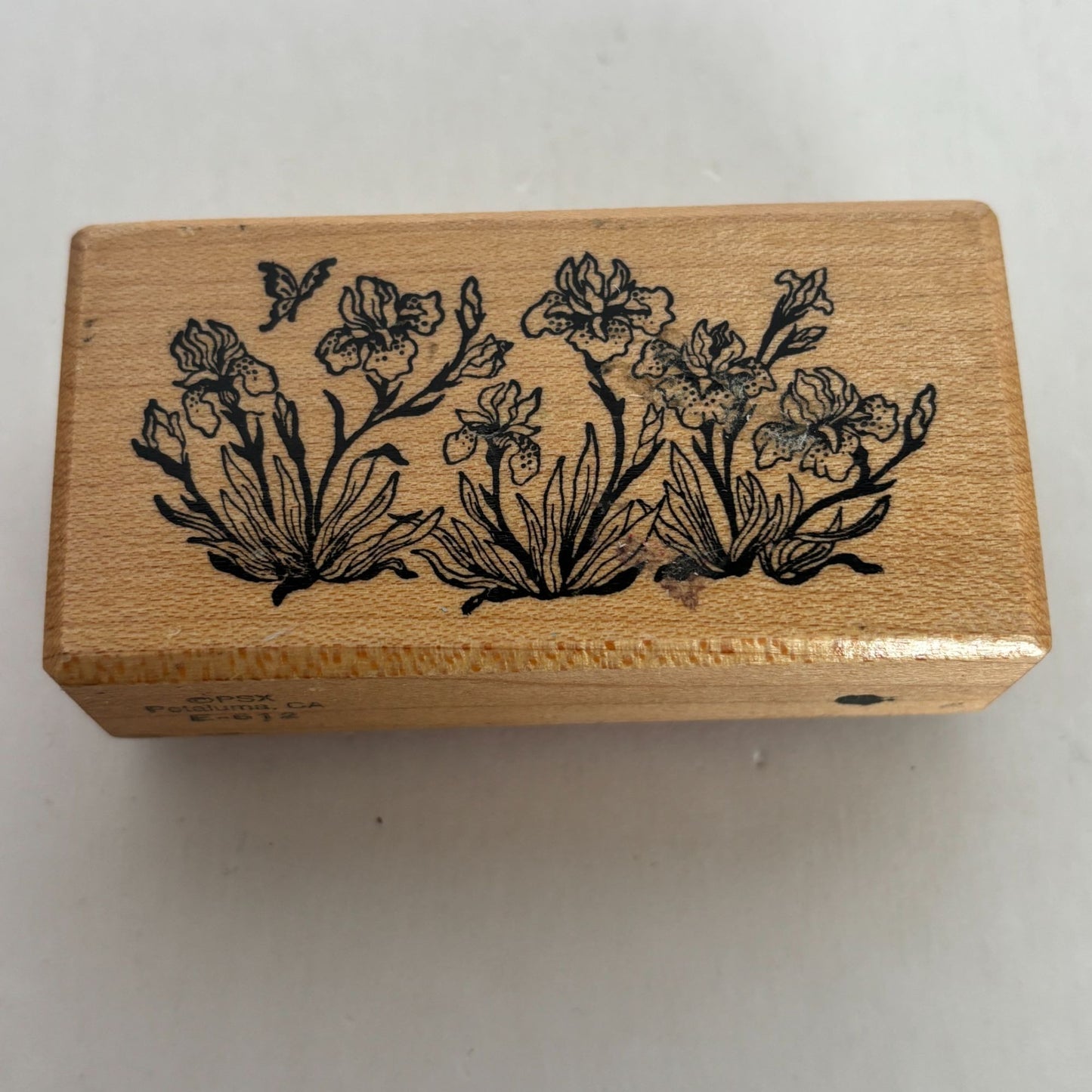 PSX Rubber Stamp Iris and Butterfly Garden Butterflies Nature Easter Card Making