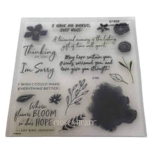 CTMH Acrylic Stamp Set Treasured Memories Sympathy Sentiments Words My Acrylix