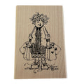Judith Rubber Stamp My Ladies Grocery Shopping Bags Shopper Mom Mother Tired
