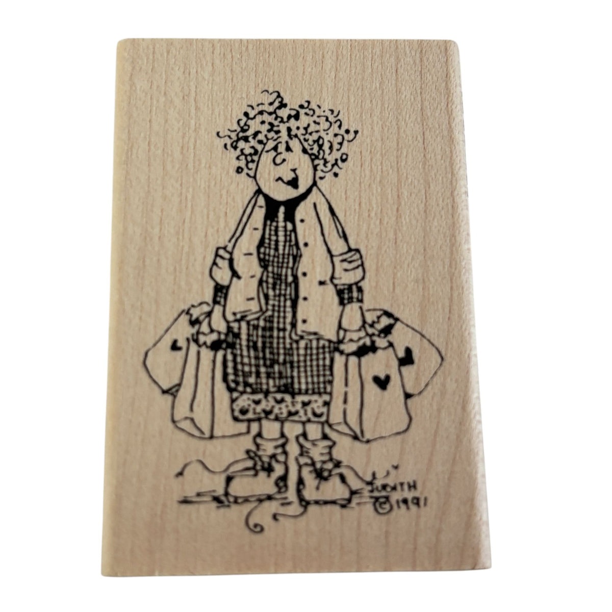 Judith Rubber Stamp My Ladies Grocery Shopping Bags Shopper Mom Mother Tired