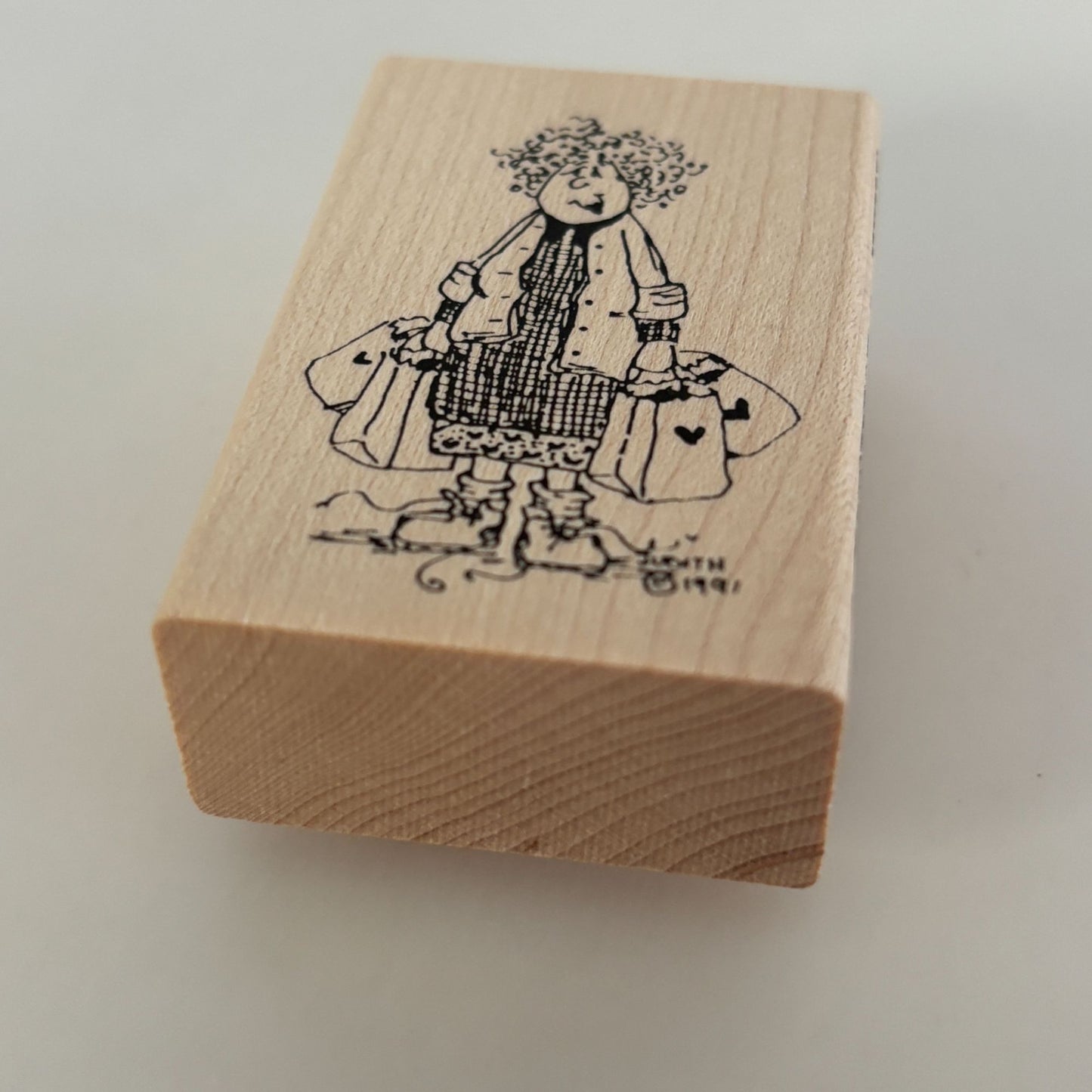 Judith Rubber Stamp My Ladies Grocery Shopping Bags Shopper Mom Mother Tired