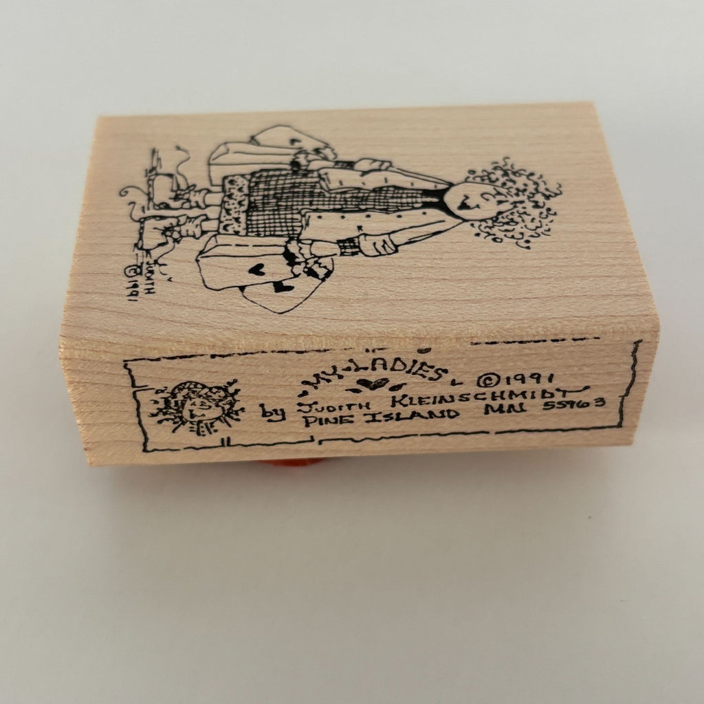 Judith Rubber Stamp My Ladies Grocery Shopping Bags Shopper Mom Mother Tired