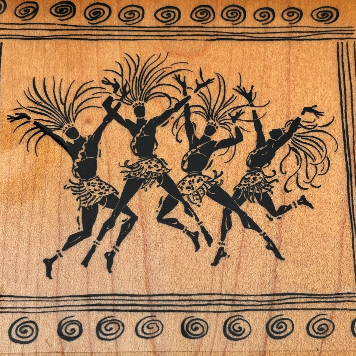 Embossing Arts Rubber Stamp Tribal Celebration Dancers African Motif Community