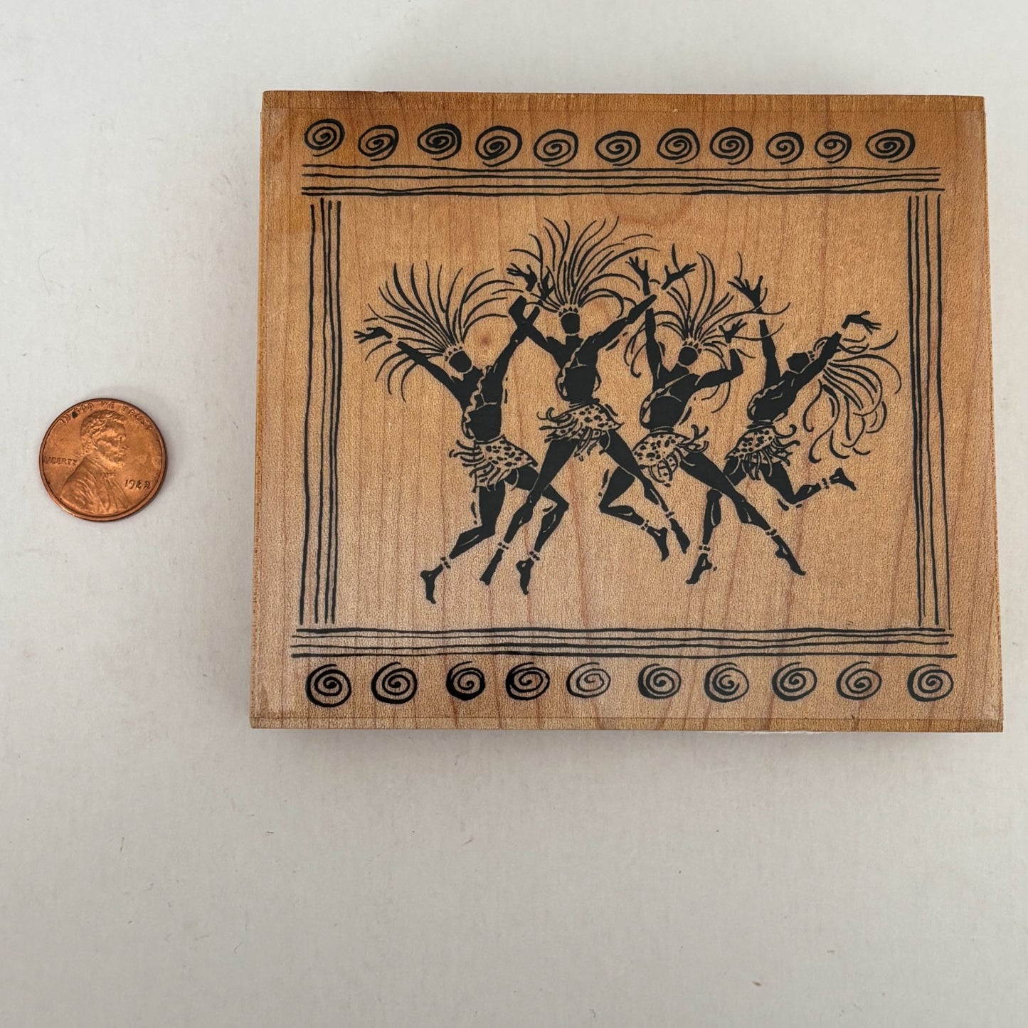 Embossing Arts Rubber Stamp Tribal Celebration Dancers African Motif Community