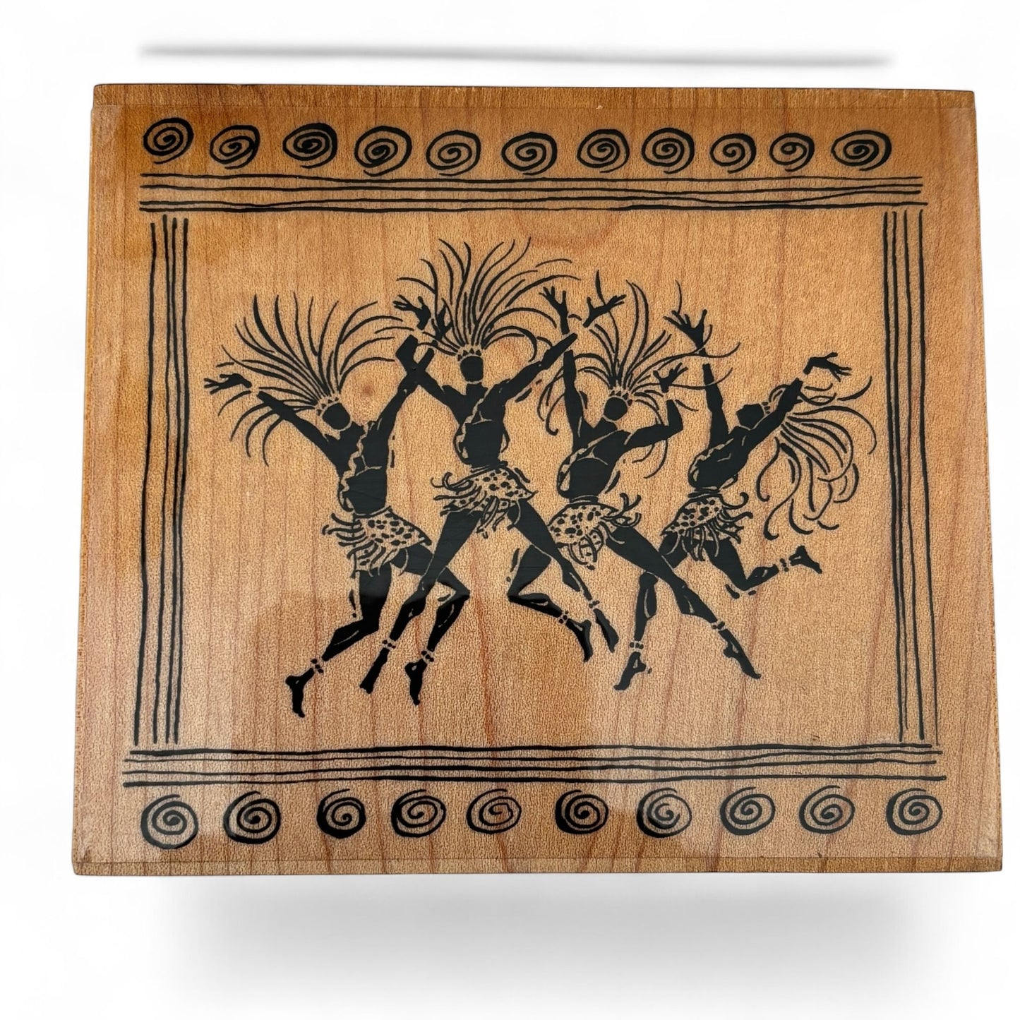 Embossing Arts Rubber Stamp Tribal Celebration Dancers African Motif Community