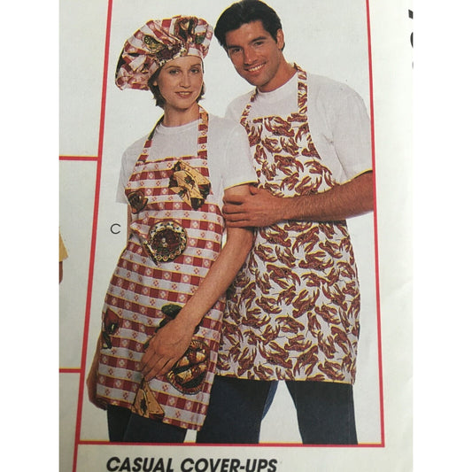 McCalls Sewing Pattern 7931 Chef Jacket Coat Hat Kitchen Apron Adult S M L Uncut