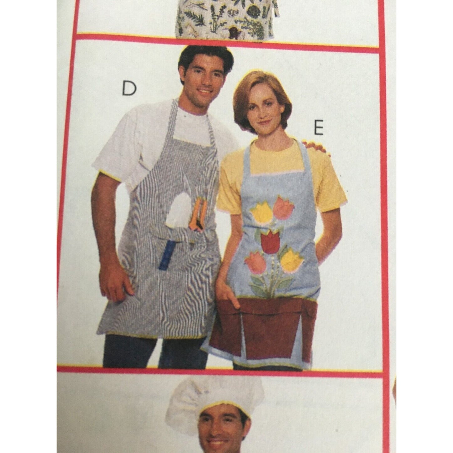 McCalls Sewing Pattern 7931 Chef Jacket Coat Hat Kitchen Apron Adult S M L Uncut