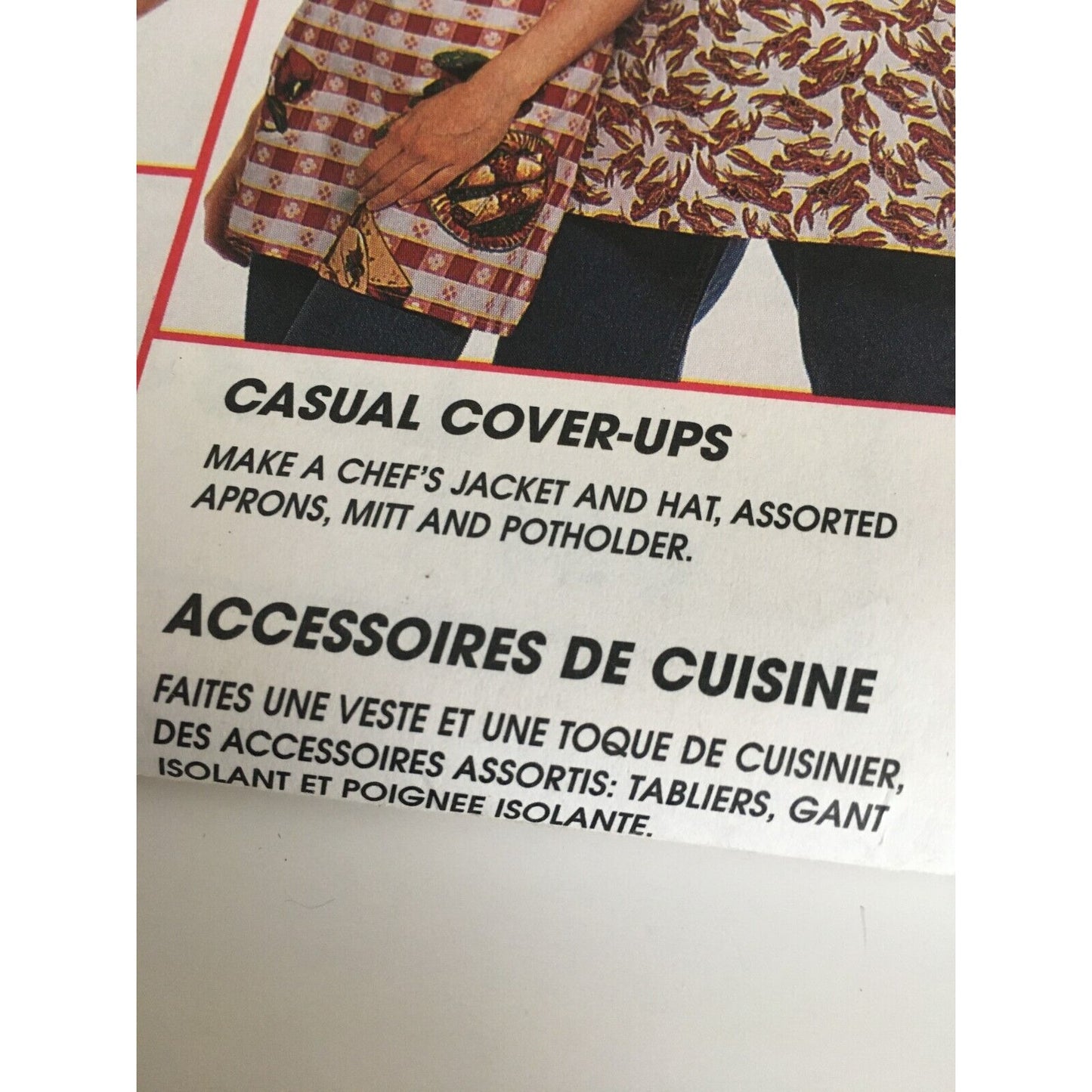 McCalls Sewing Pattern 7931 Chef Jacket Coat Hat Kitchen Apron Adult S M L Uncut