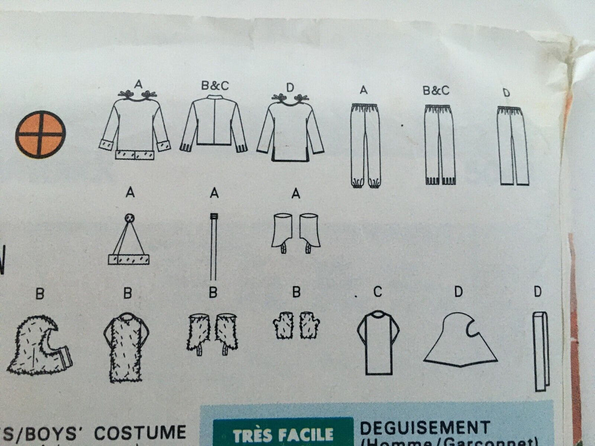 Butterick Sewing Pattern 5042 Boys Costume Halloween Santa Frankenstein Ninja B