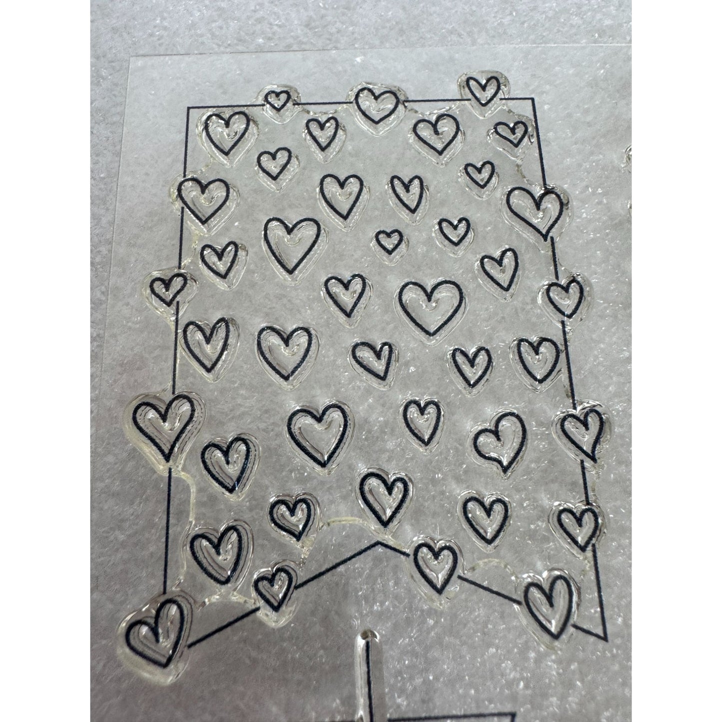 CTMH My Acrylix Acrylic Stamp Set Banner Love Hearts Polka Dots Hello Love B1572