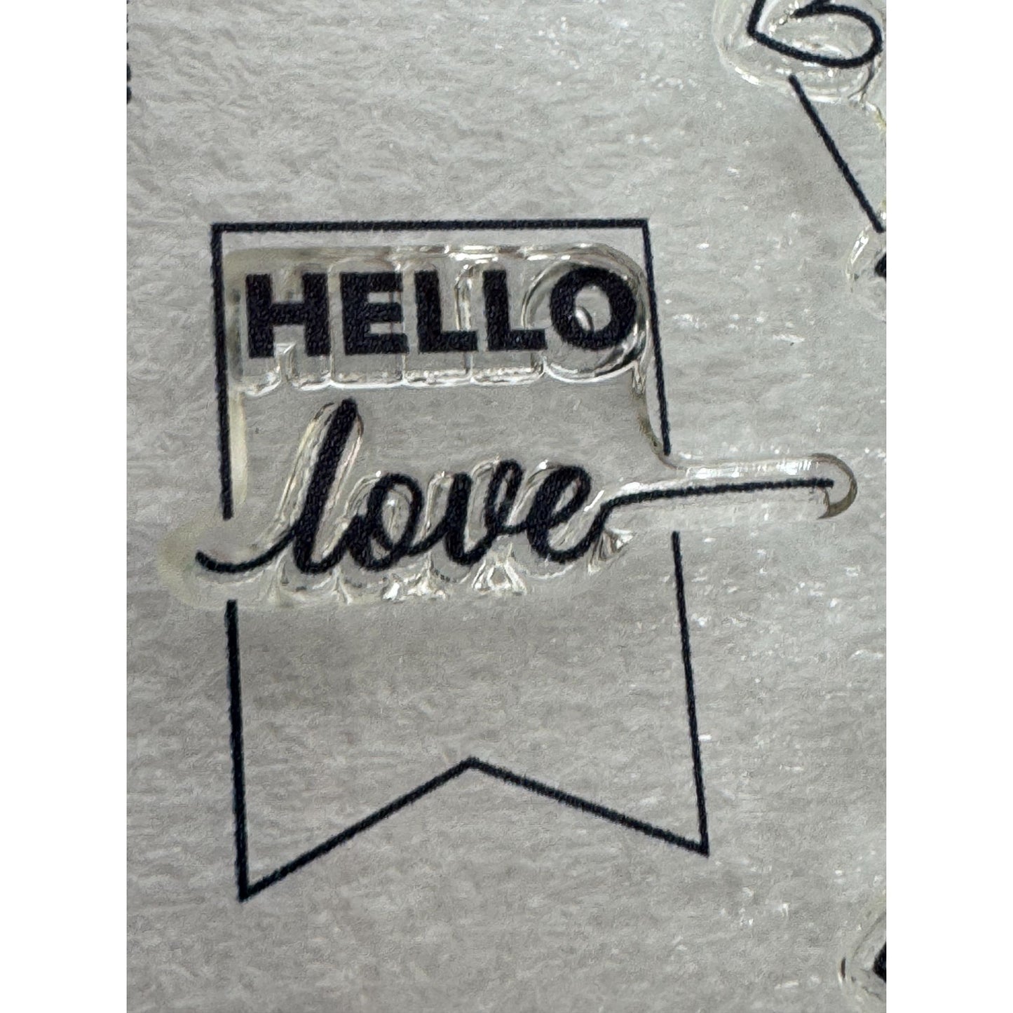 CTMH My Acrylix Acrylic Stamp Set Banner Love Hearts Polka Dots Hello Love B1572