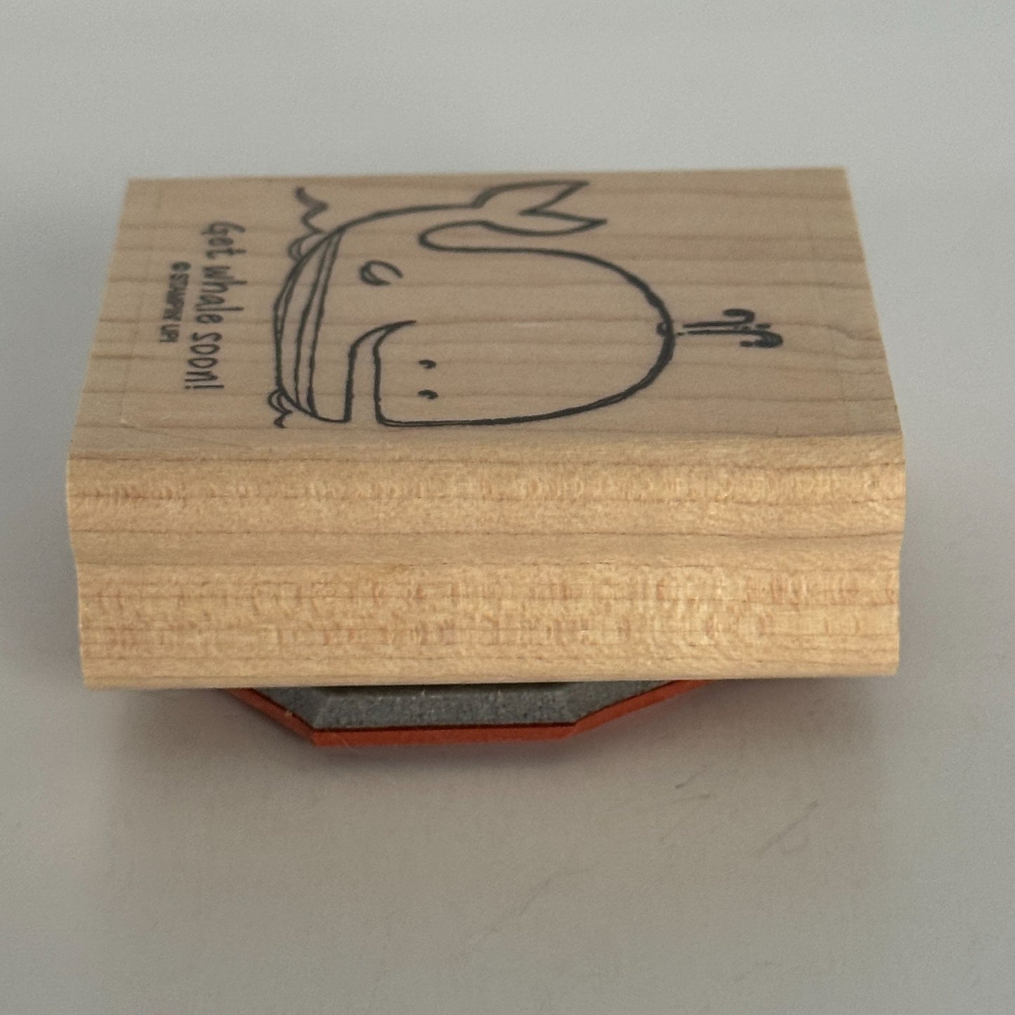 Stampin Up Rubber Stamp Pun Get Whale Soon Pun Get Well Card Making Animal Words