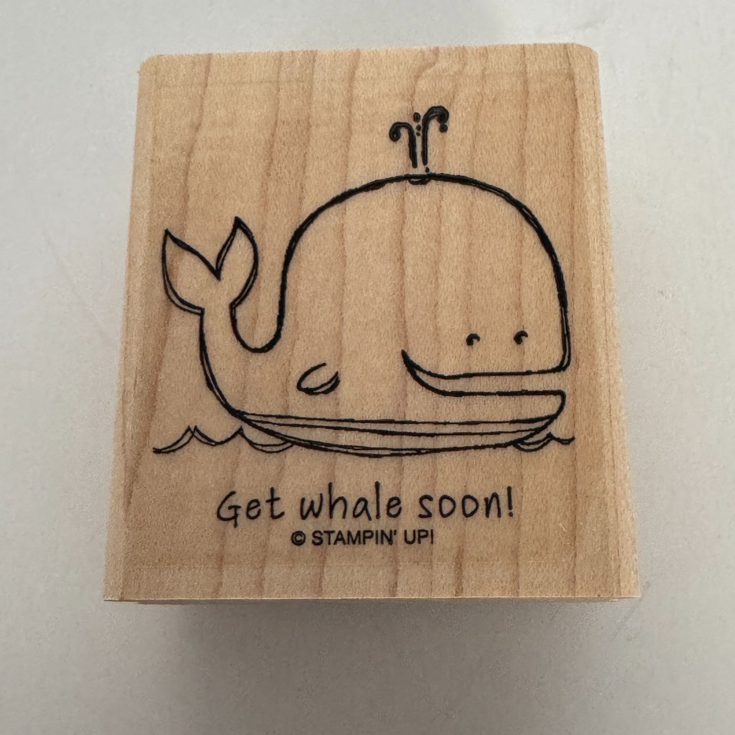 Stampin Up Rubber Stamp Pun Get Whale Soon Pun Get Well Card Making Animal Words