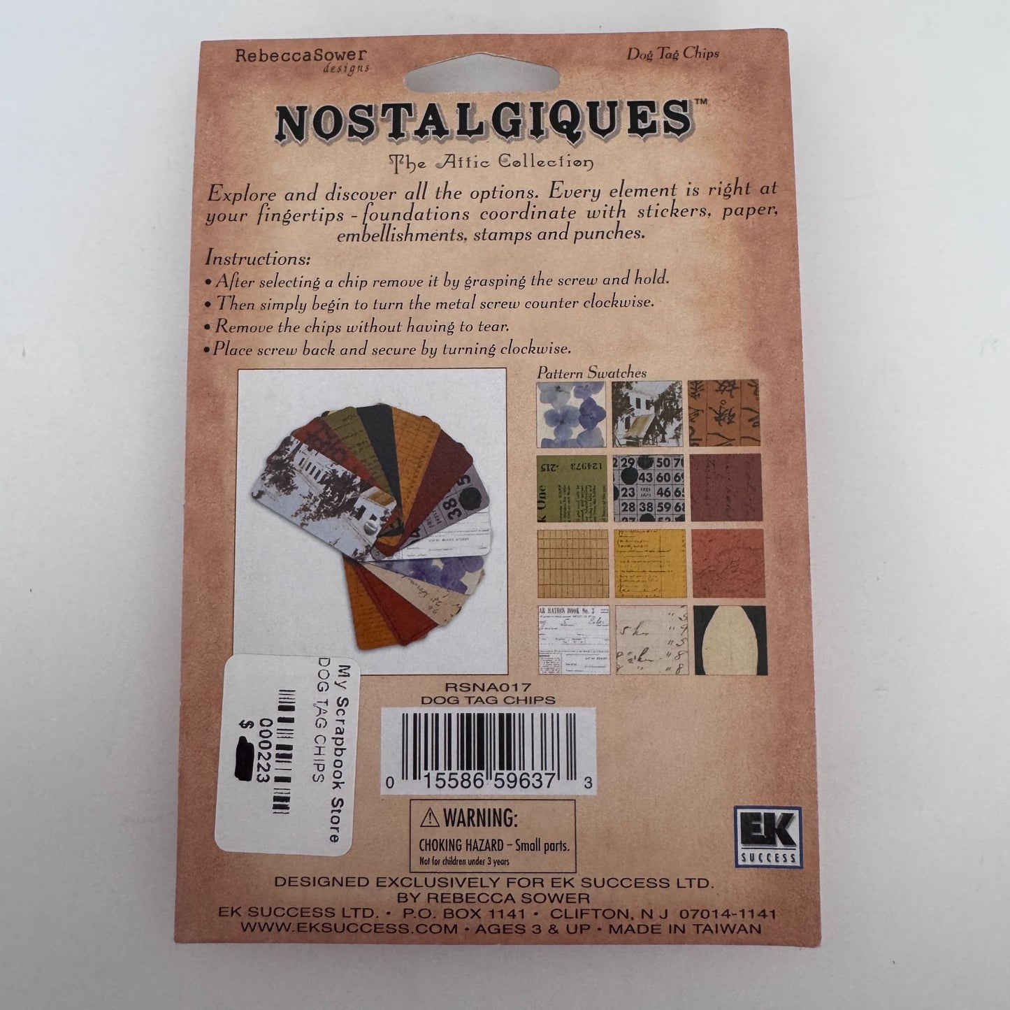 Nostalgiques Dog Tag Chips The Attic Collection Scrapbooking Accessories EK Success