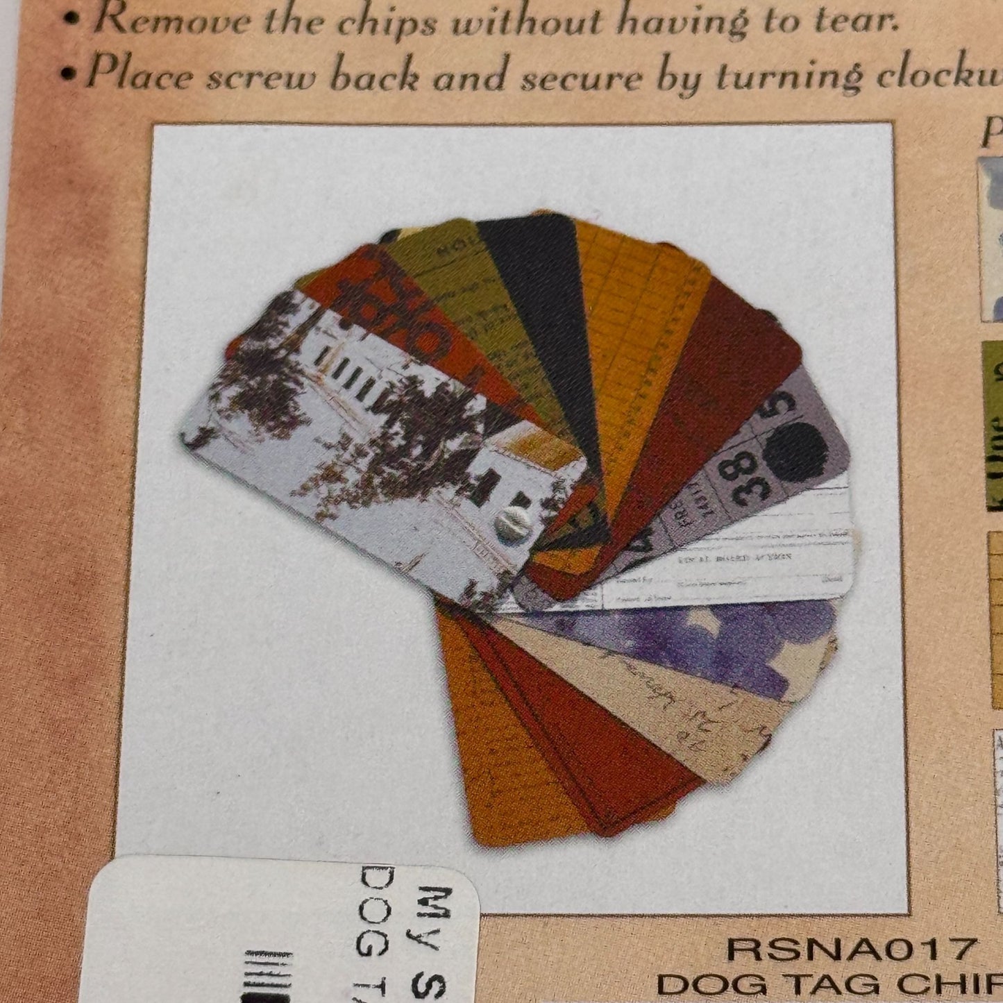 Nostalgiques Dog Tag Chips The Attic Collection Scrapbooking Accessories EK Success