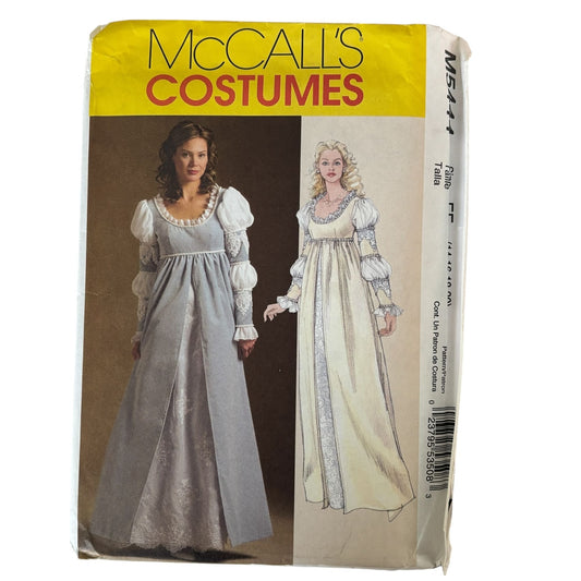 McCalls Sewing Pattern M5444 Renaissance Costume Empire Waist Gown 14-20 Uncut Halloween Fantasy Medieval